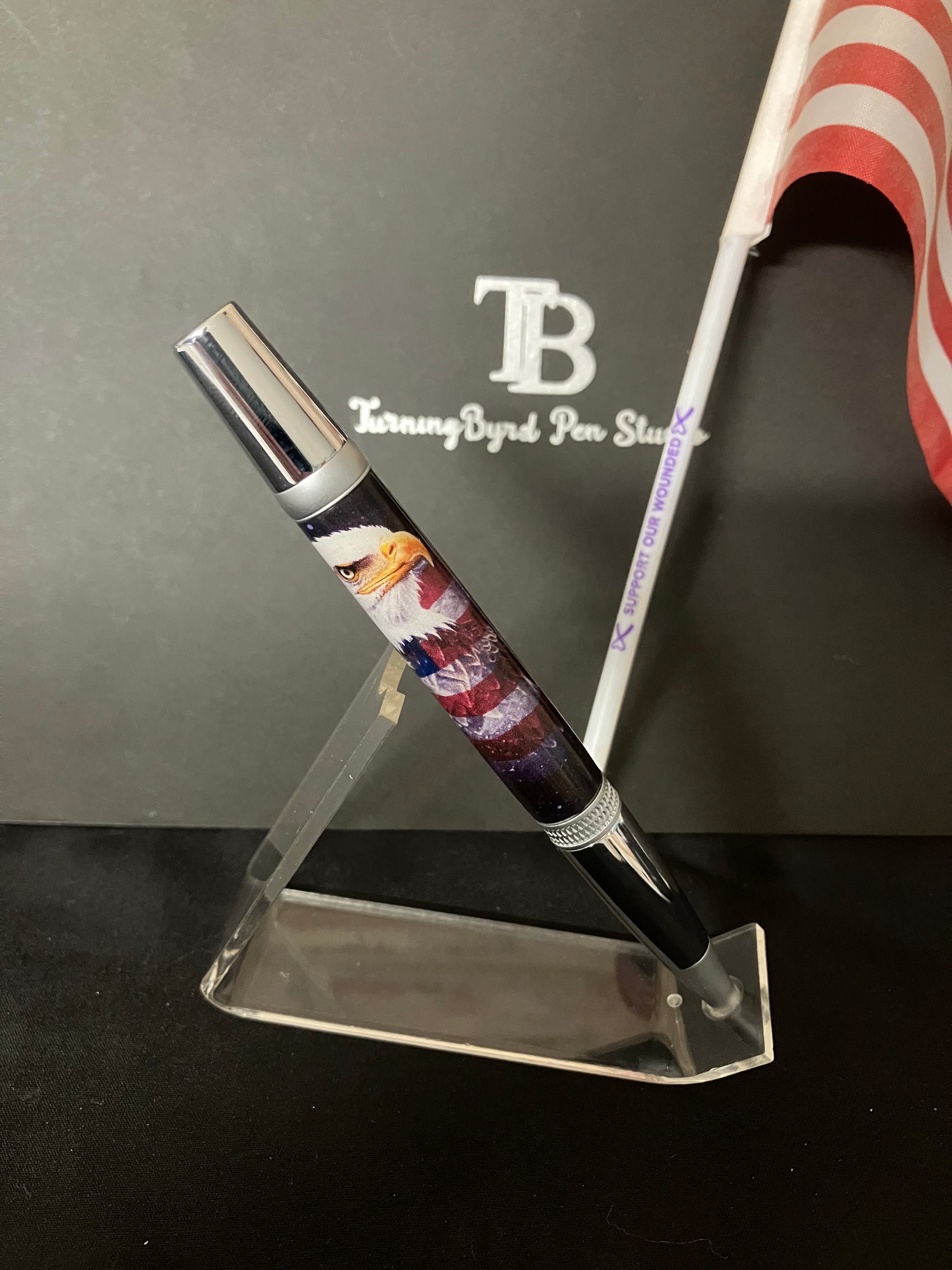 American Eagle and USA Flag Handcrafted Ballpoint Pen