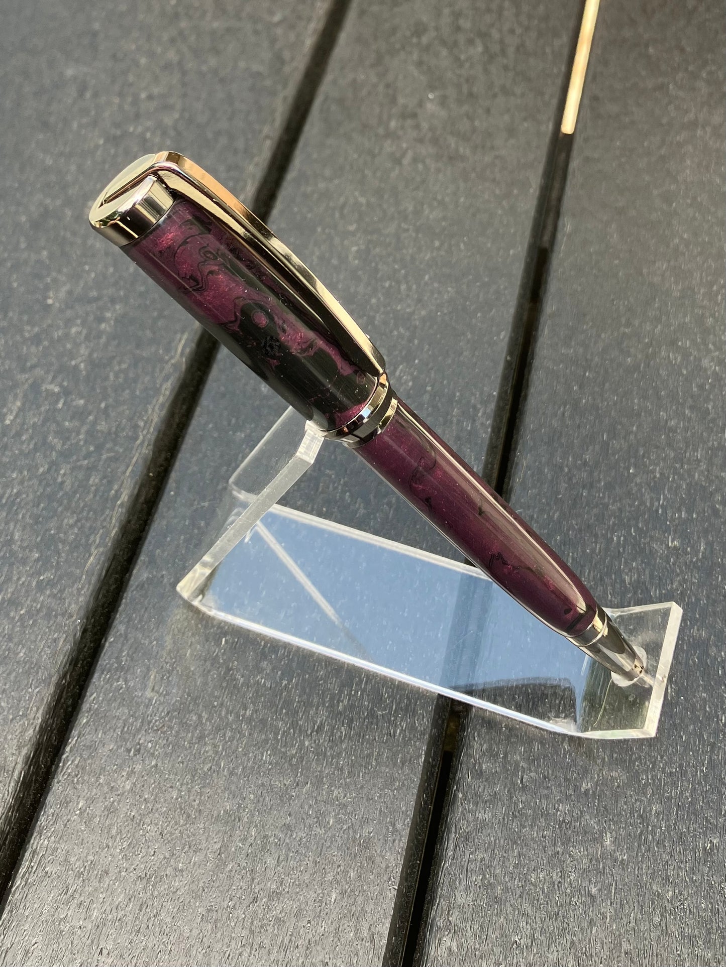BP447 Black Burgundy - Handcrafted Ballpoint Pen