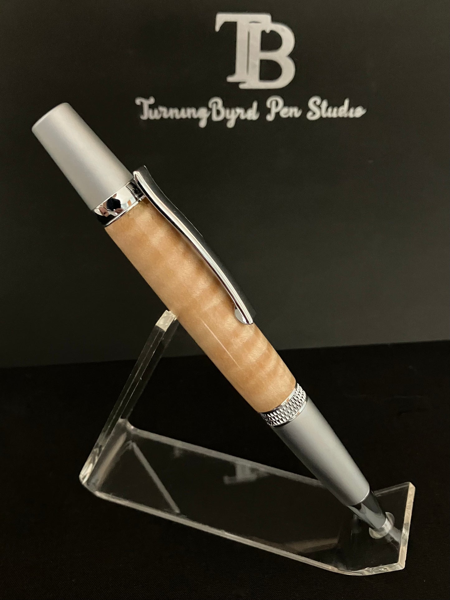 BP553-0524 Curly Maple - Handcrafted Ballpoint Pen