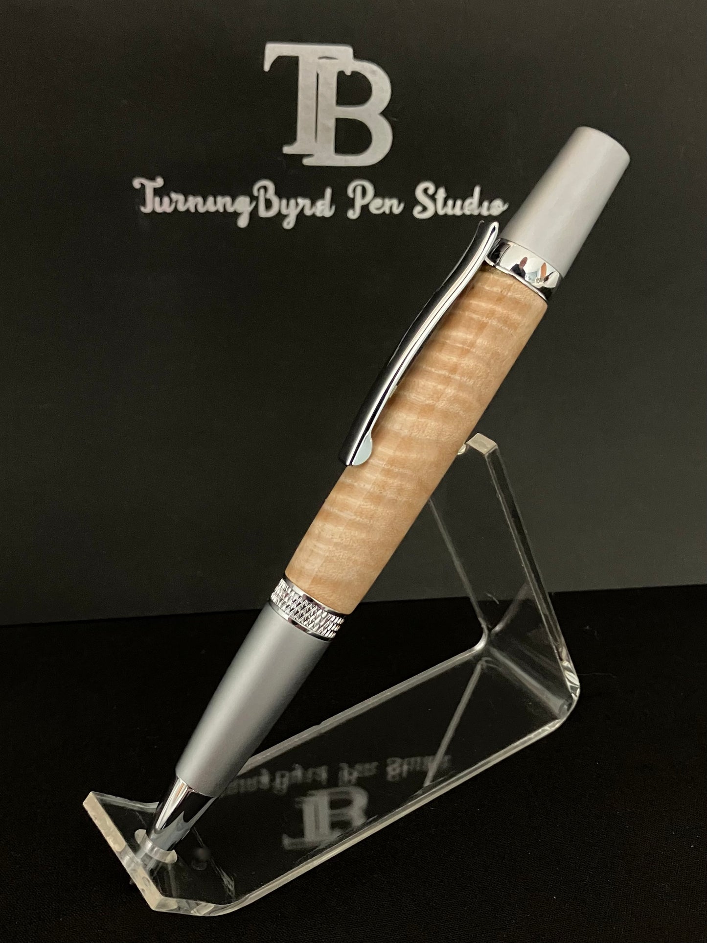 BP553-0524 Curly Maple - Handcrafted Ballpoint Pen