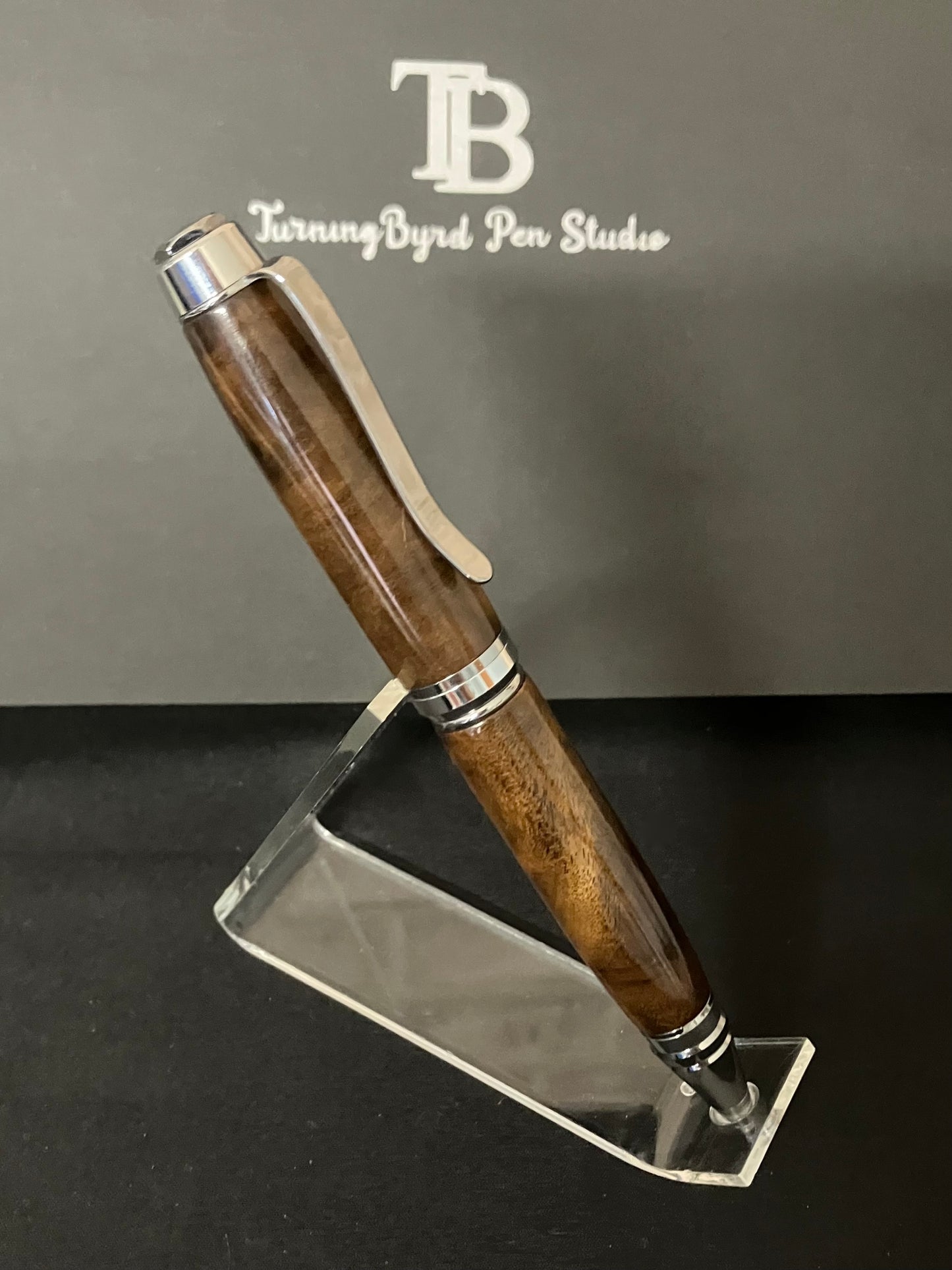 Figured Imbuia - Handcrafted Ballpoint Pen