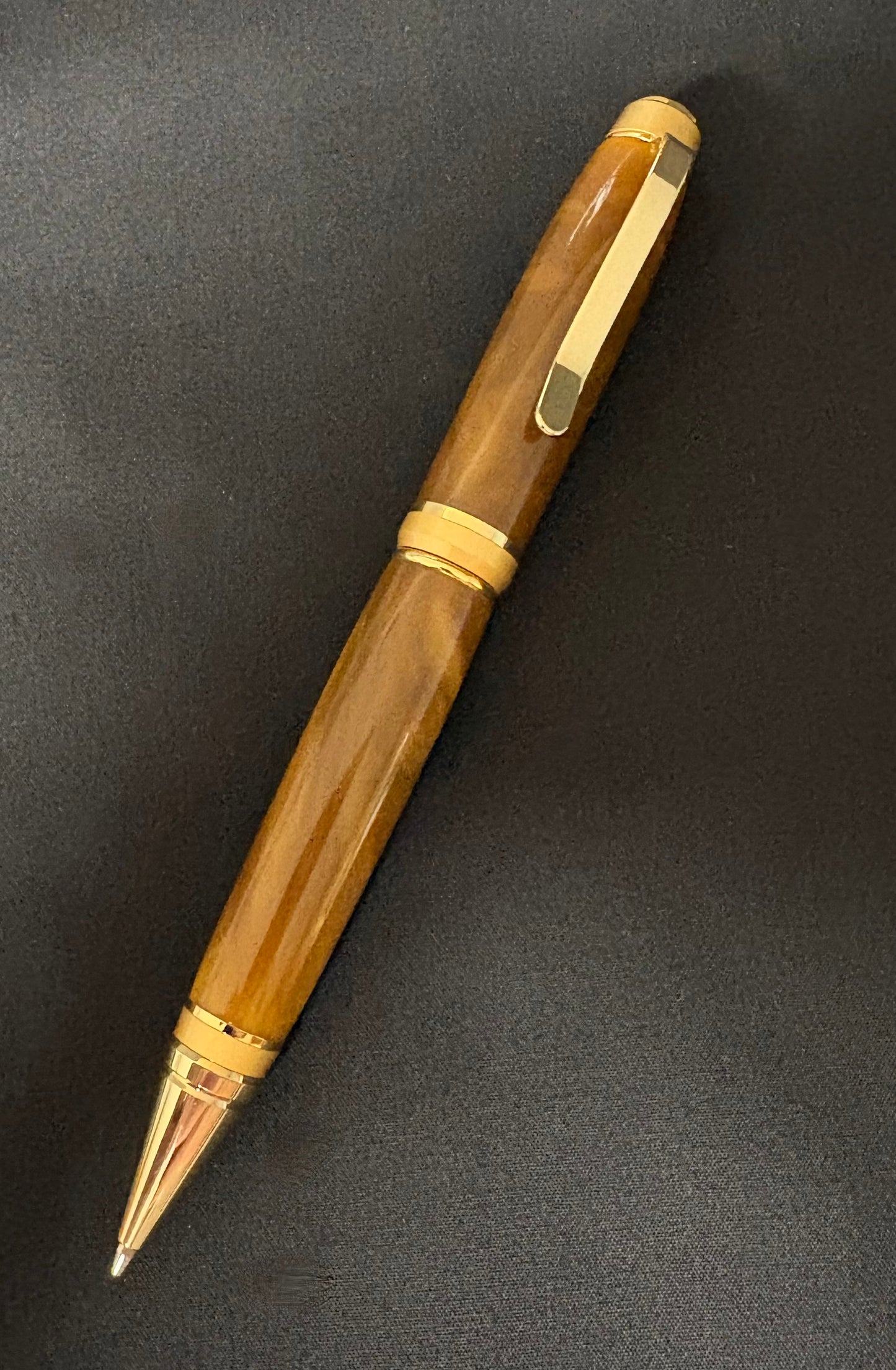 Tiger’s Eye TruStone Twist Ballpoint Pen — Gold Accents | Handcrafted Elegance