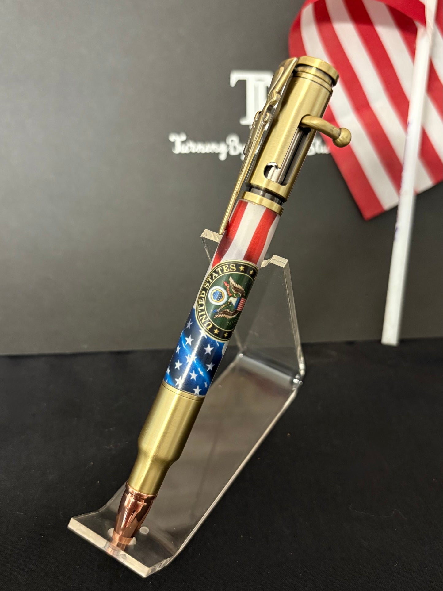 US Army with Flag- Handcrafted Ballpoint Pen