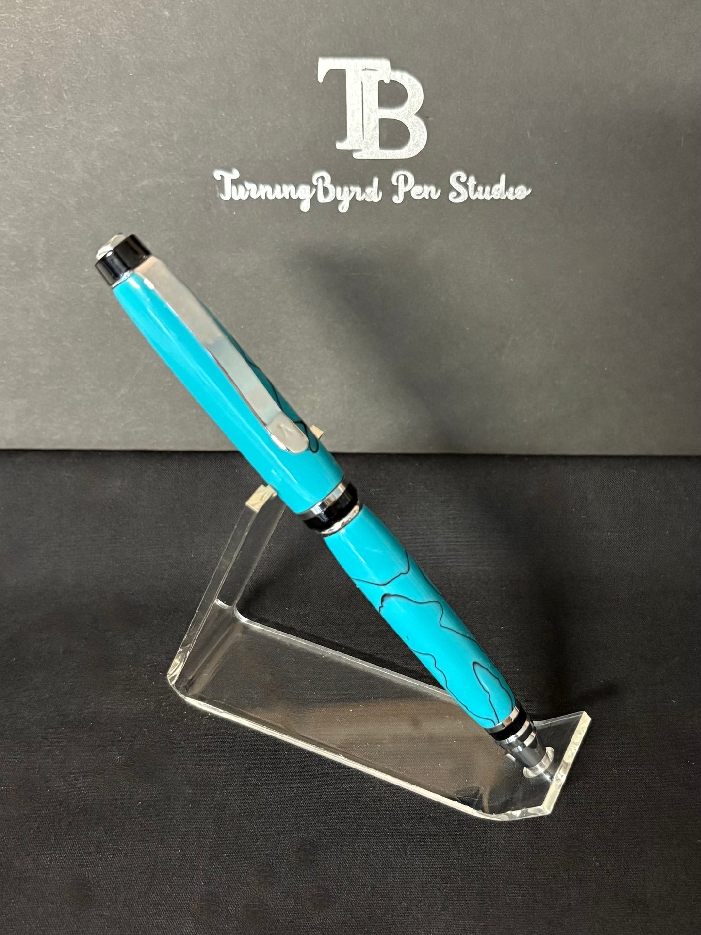 Turquoise Resin - Handcrafted Ballpoint Pen