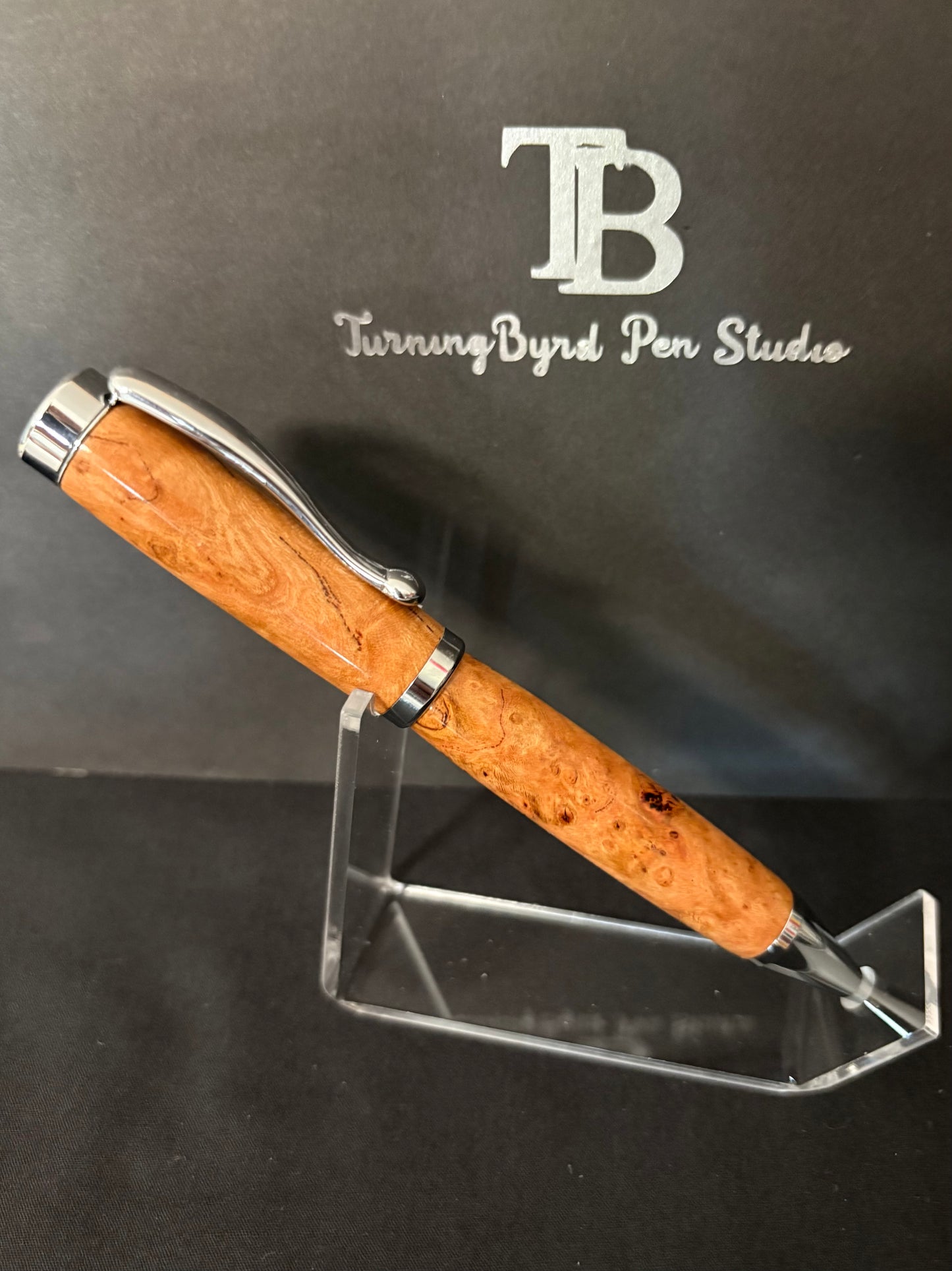 BP652-0726 Cherry Burl - Handcrafted Ballpoint Pen