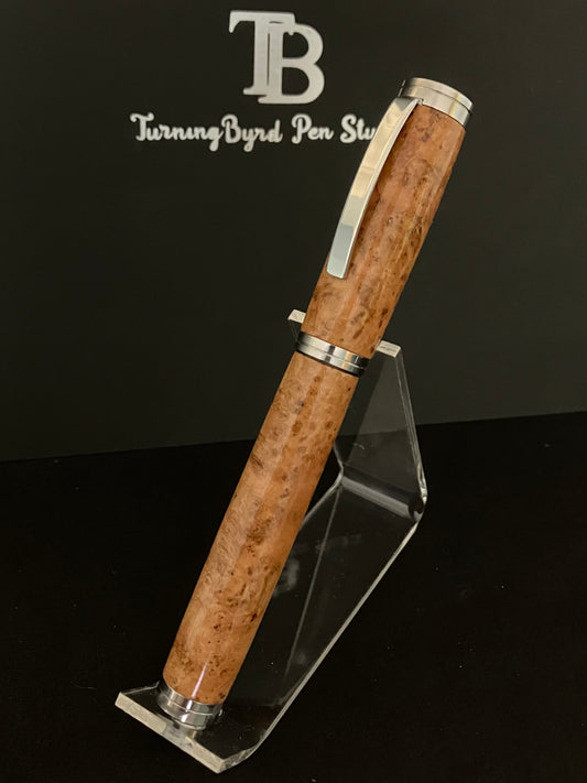 FP172-0124 Cherry Burl - Handcrafted Fountain Pen