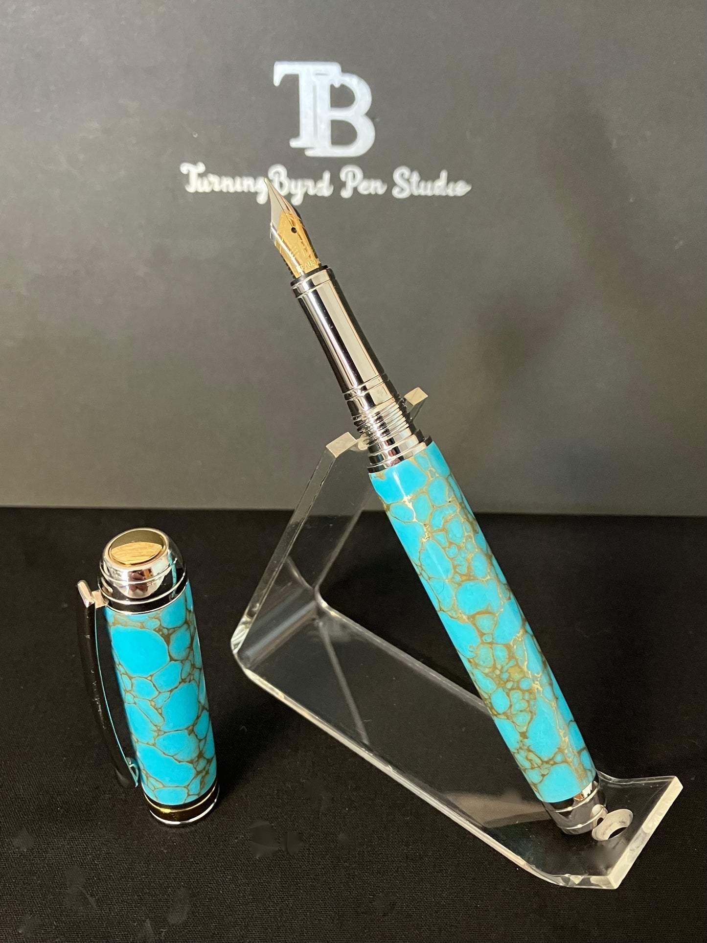 Gold Web Turquoise - Handcrafted Fountain Pen