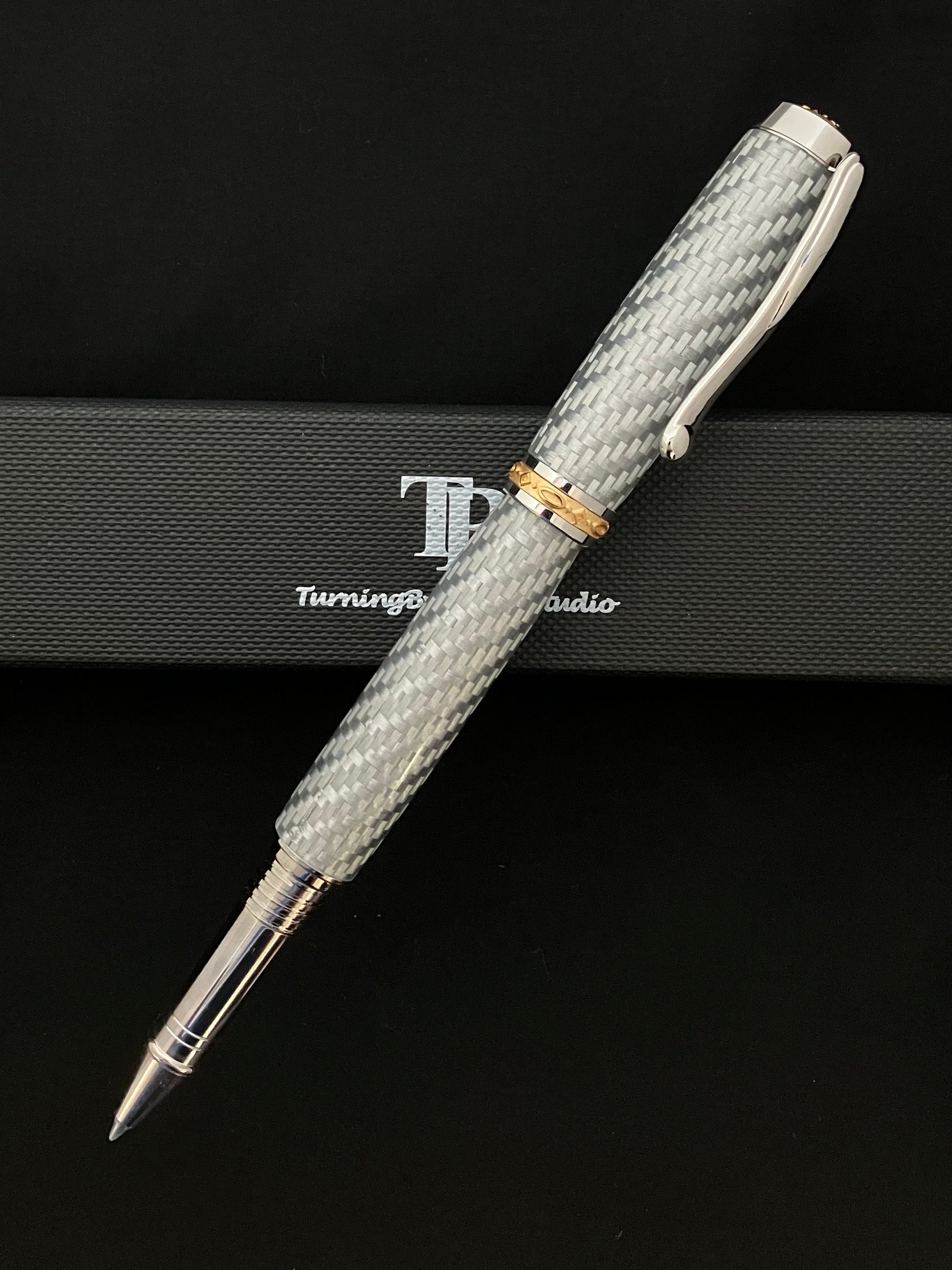 Silver Glass Rollerball Pen