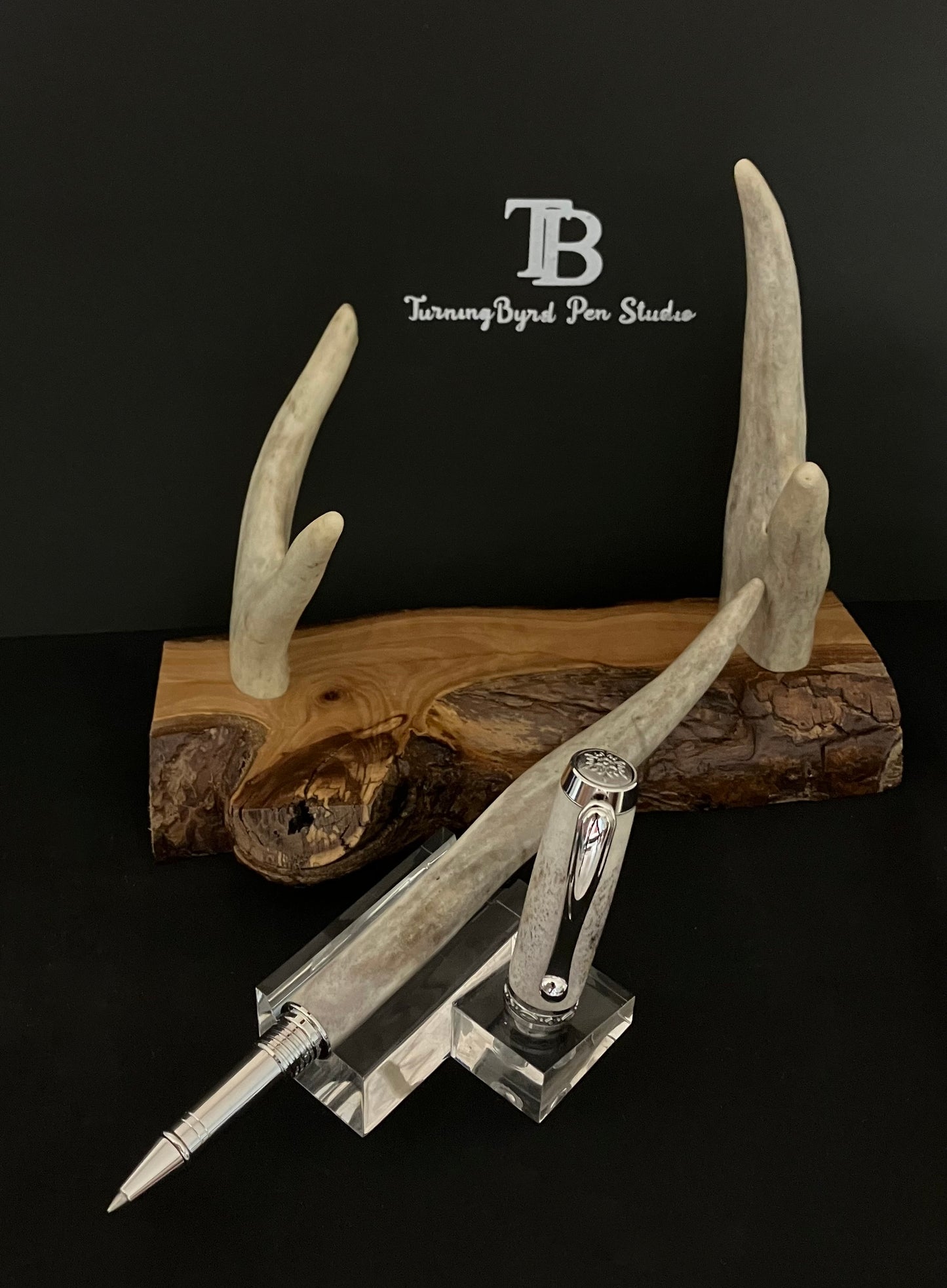 RB492-0923 Whitetail Antler - Handcrafted Rollerball  Pen