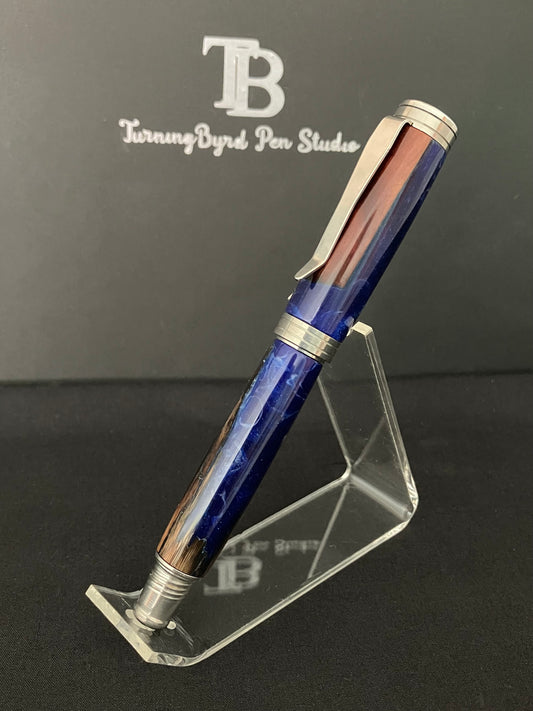RB494-0923P Stormy Seas - Handcrafted Rollerball Pen