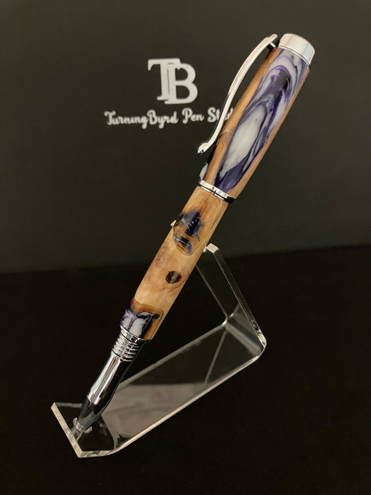 RB499-0923P Purple Pear - Handcrafted Rollerball Pen