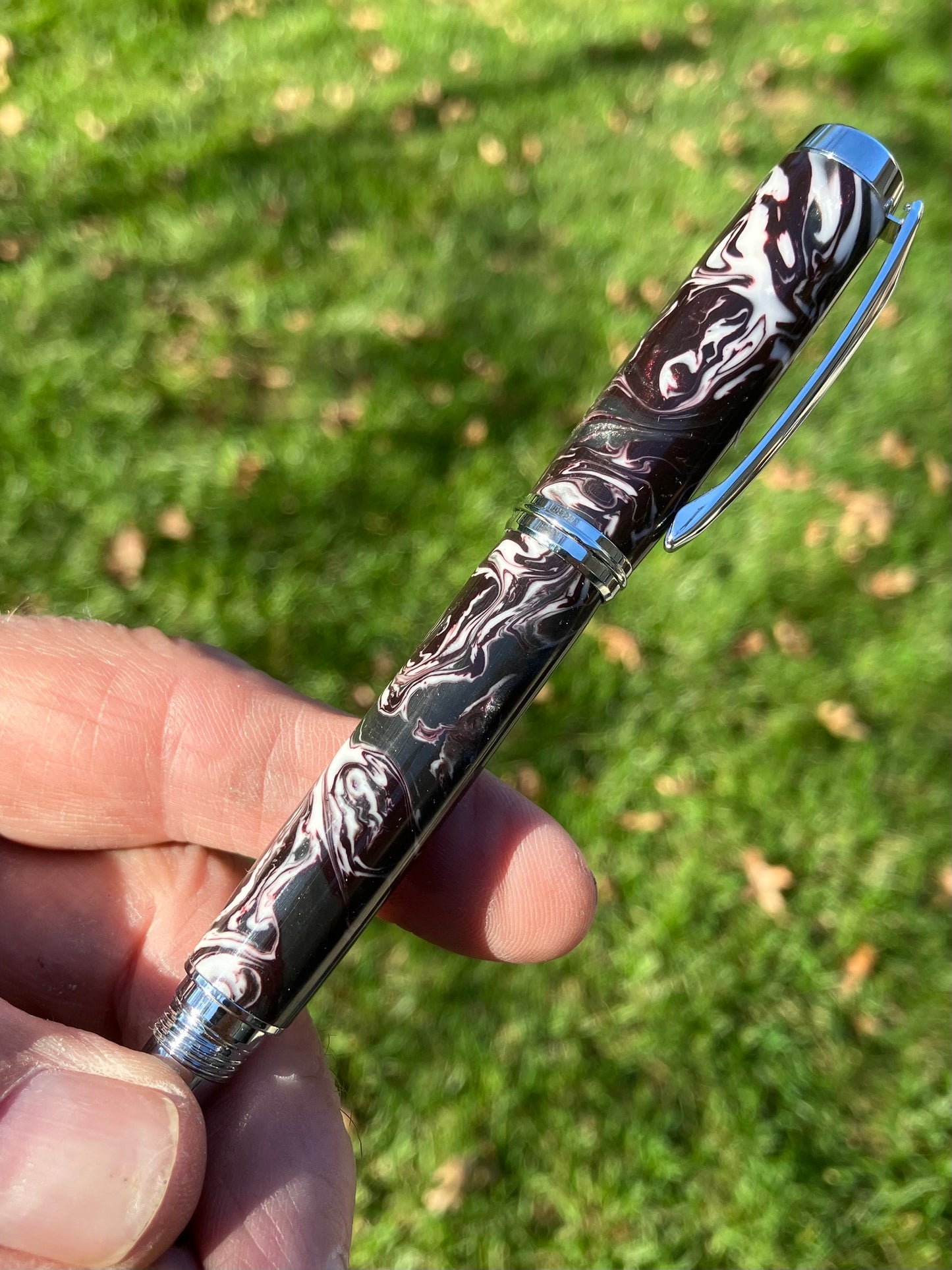 Deep Purple Swirls - Handcrafted Rollerball Pen