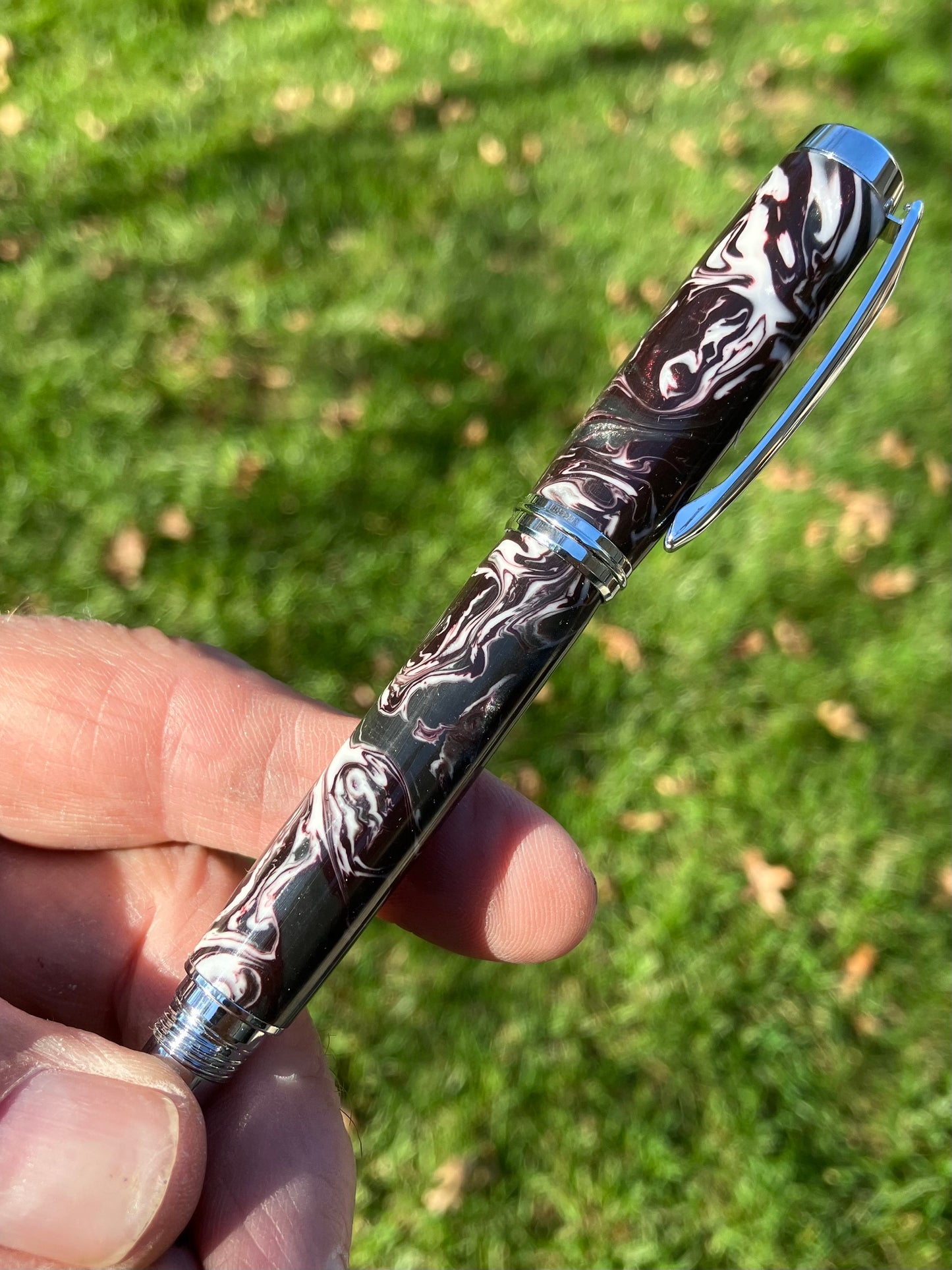 RB502-1023  Deep Purple Swirls - Handcrafted Rollerball Pen