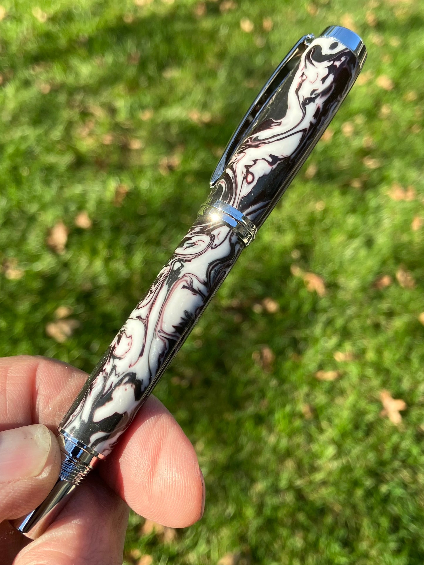 Deep Purple Swirls - Handcrafted Rollerball Pen