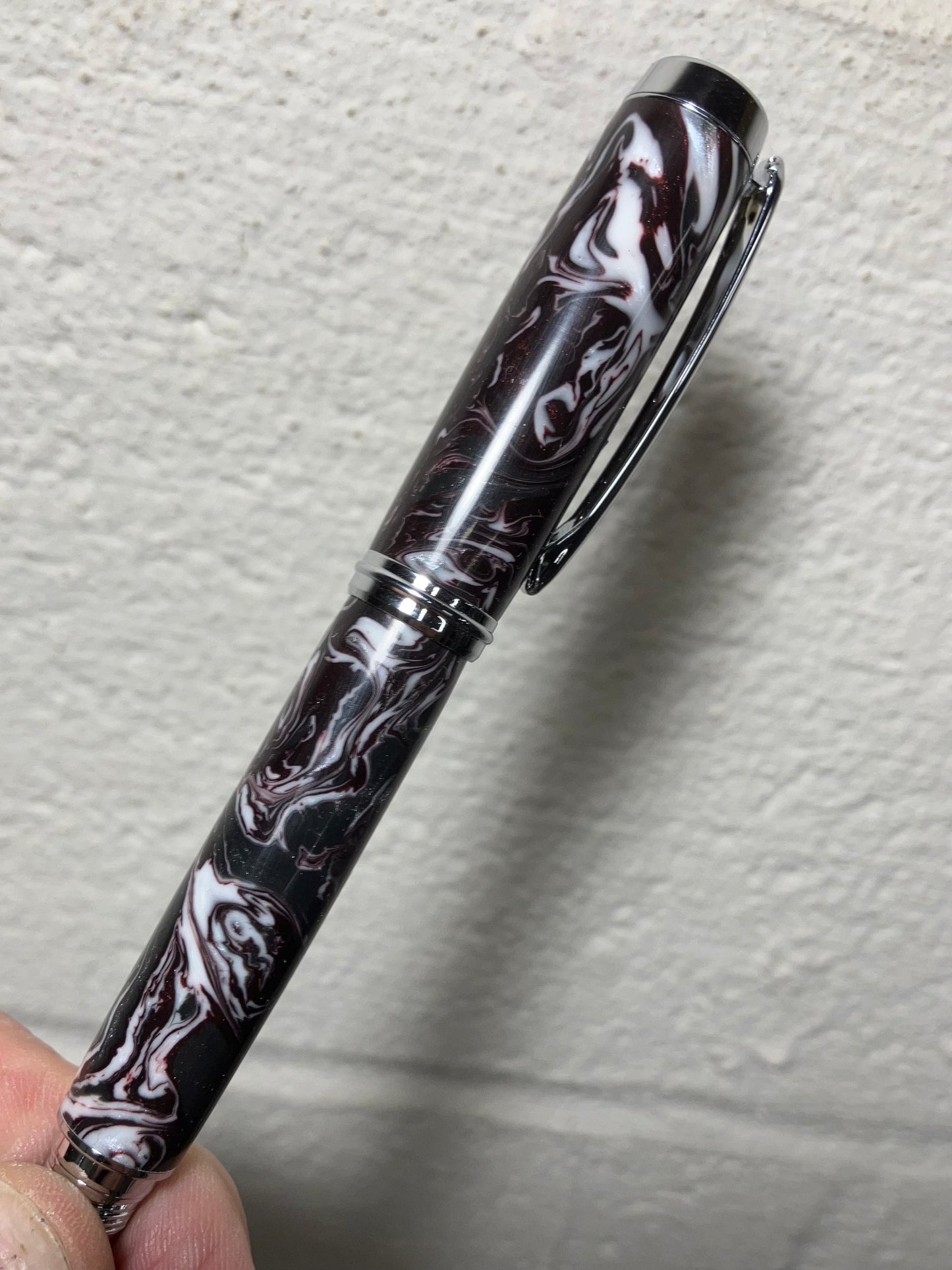 Deep Purple Swirls - Handcrafted Rollerball Pen