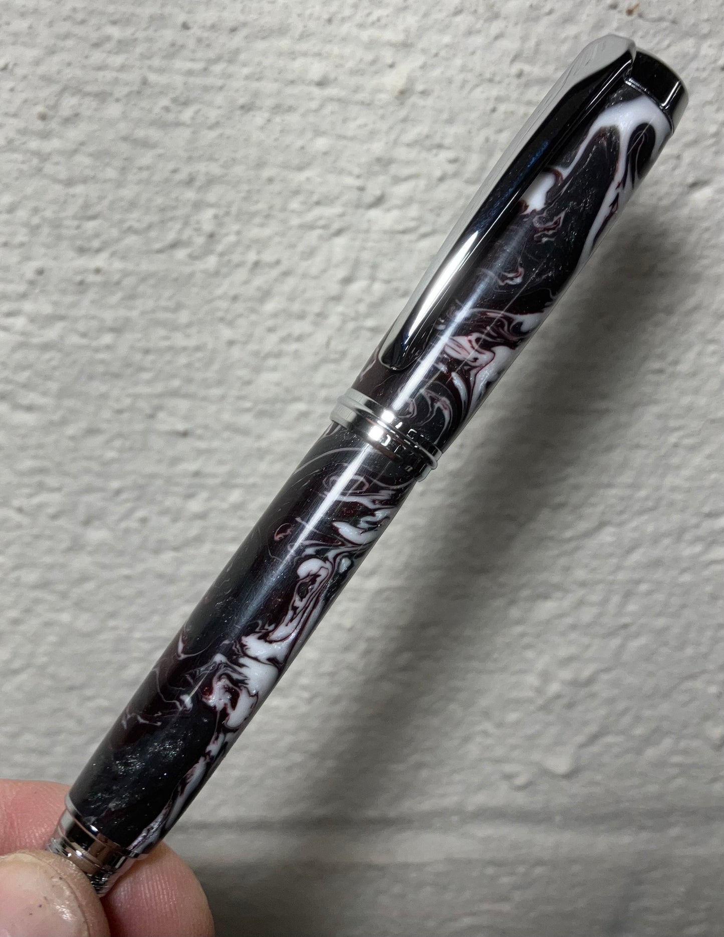 Deep Purple Swirls - Handcrafted Rollerball Pen