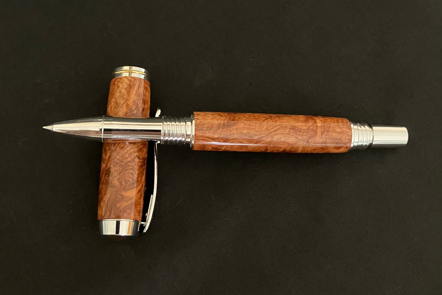 RB506-0124 Amboyna Burl - Handcrafted Rollerball Pen