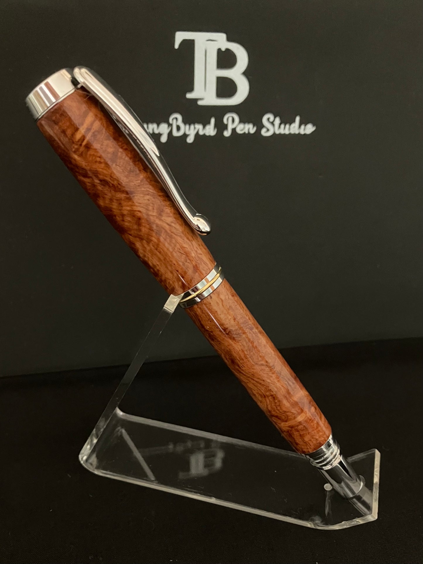 RB506-0124 Amboyna Burl - Handcrafted Rollerball Pen