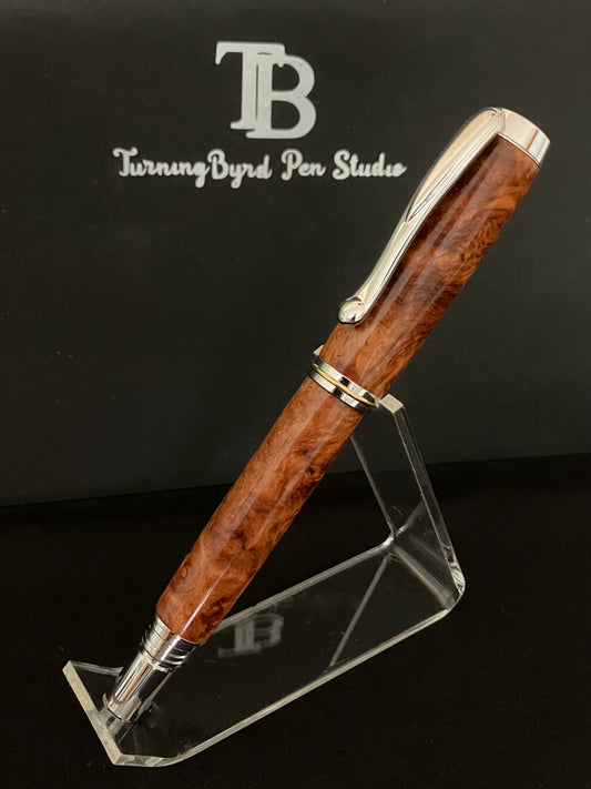 RB506-0124 Amboyna Burl - Handcrafted Rollerball Pen
