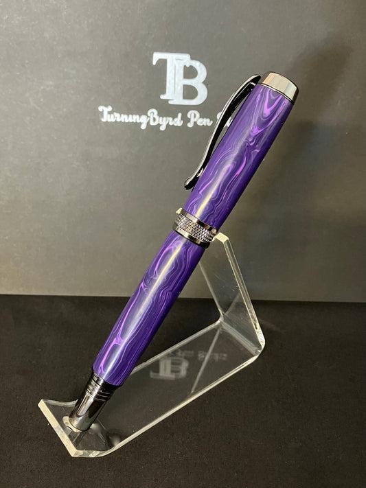 RB507-0124 Charoite - Handcrafted Rollerball Pen