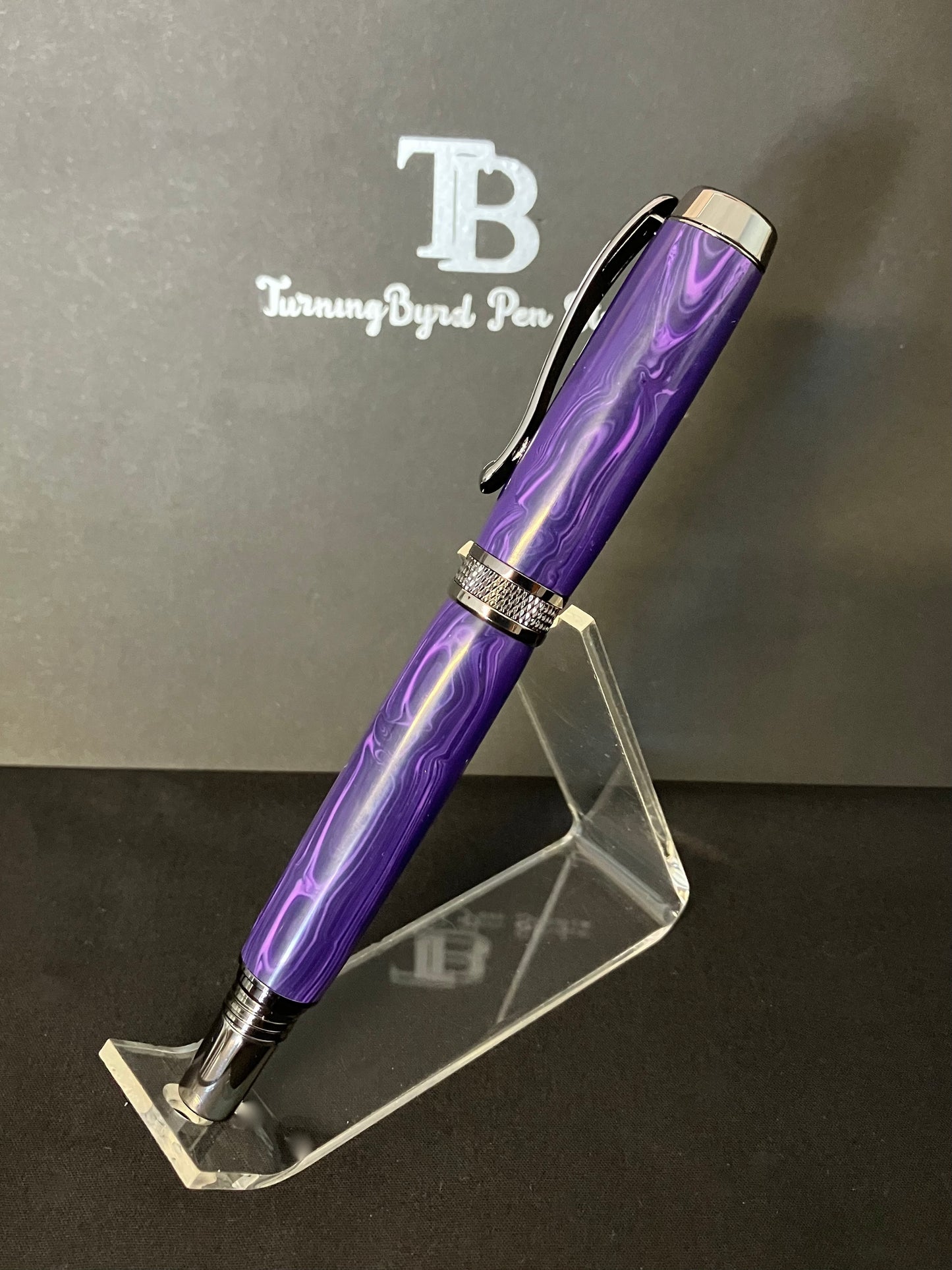 RB507-0124 Charoite - Handcrafted Rollerball Pen