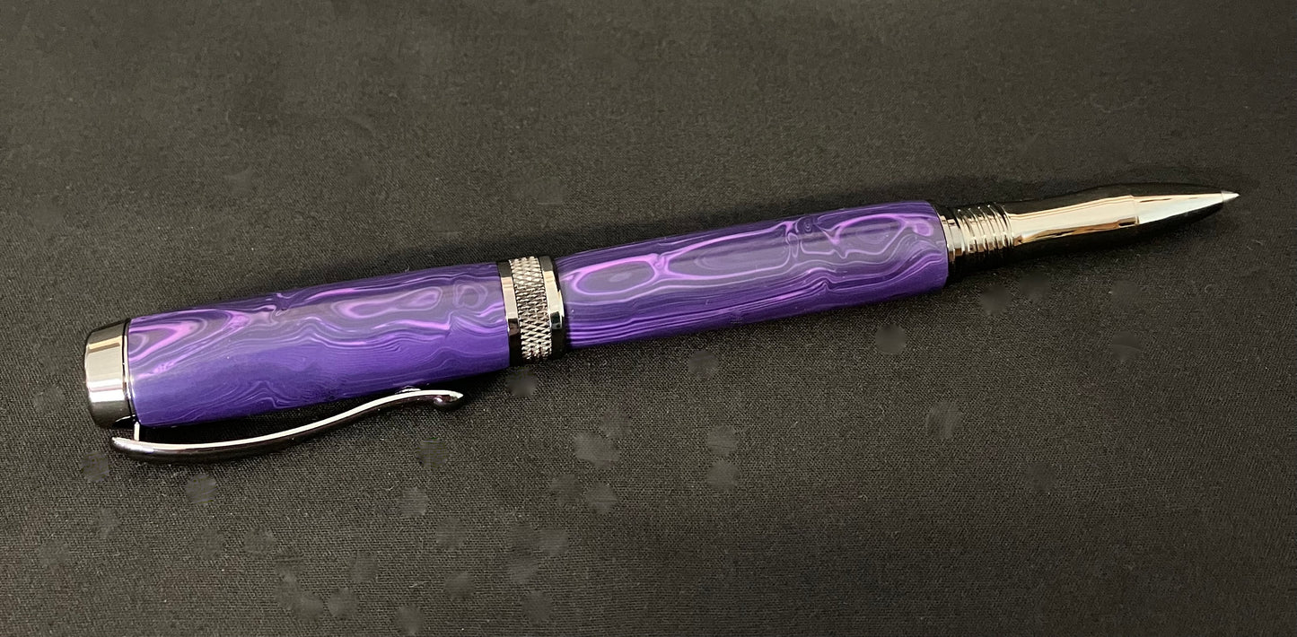RB507-0124 Charoite - Handcrafted Rollerball Pen