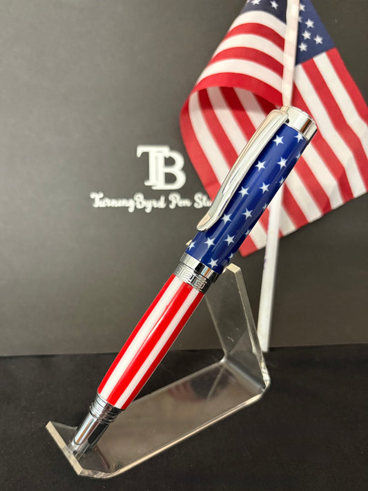 Stars and Stripes - Handcrafted Rollerball Pen
