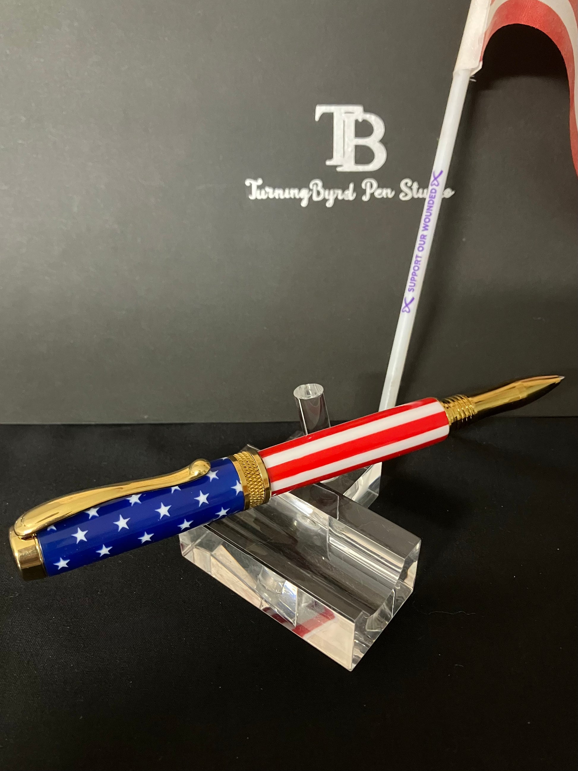 Stars & Stripes Handcrafted Rollerball Pen