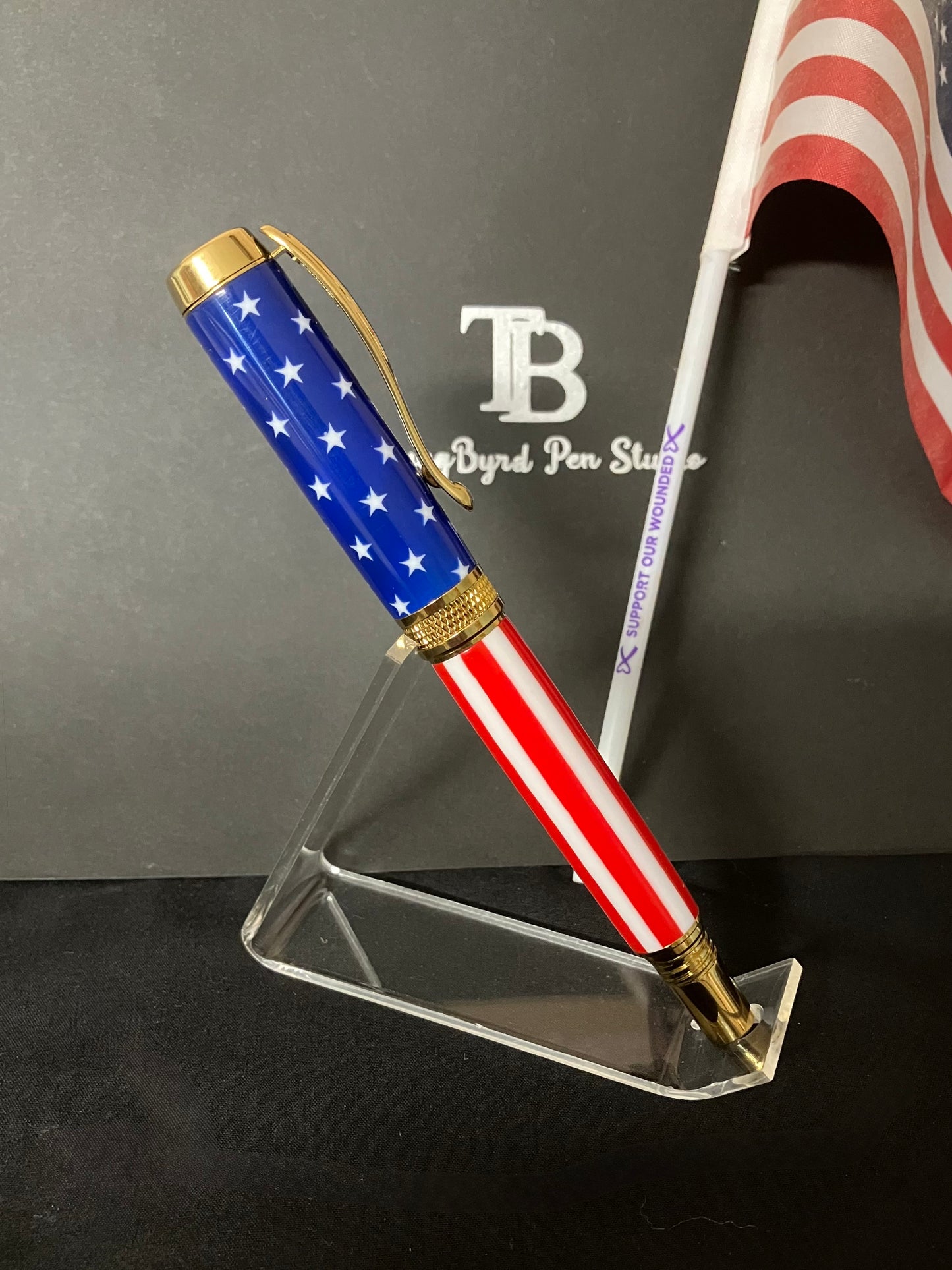 Stars & Stripes Handcrafted Rollerball Pen