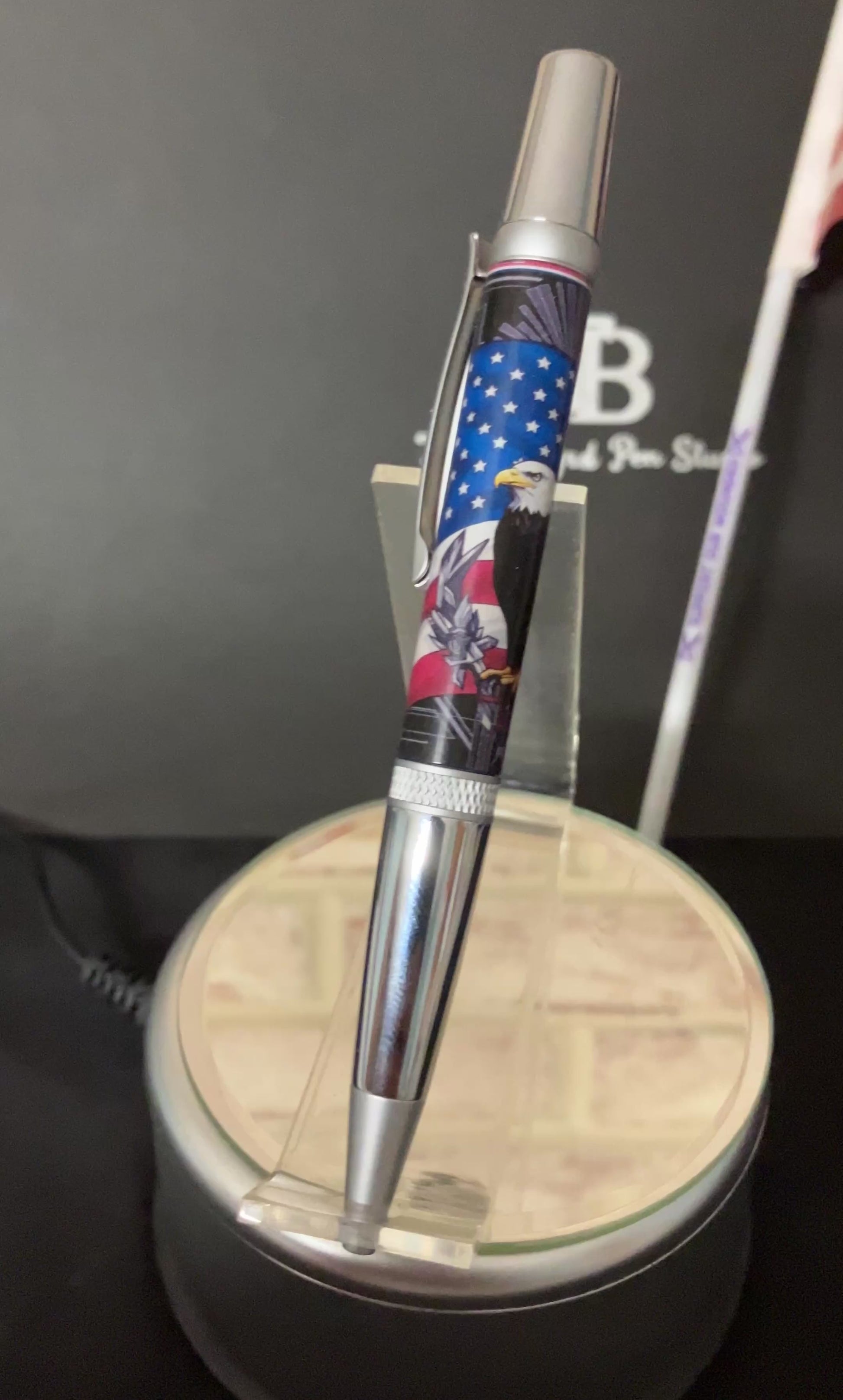 USA Flag and Eagle Handcrafted Ballpoint Pen