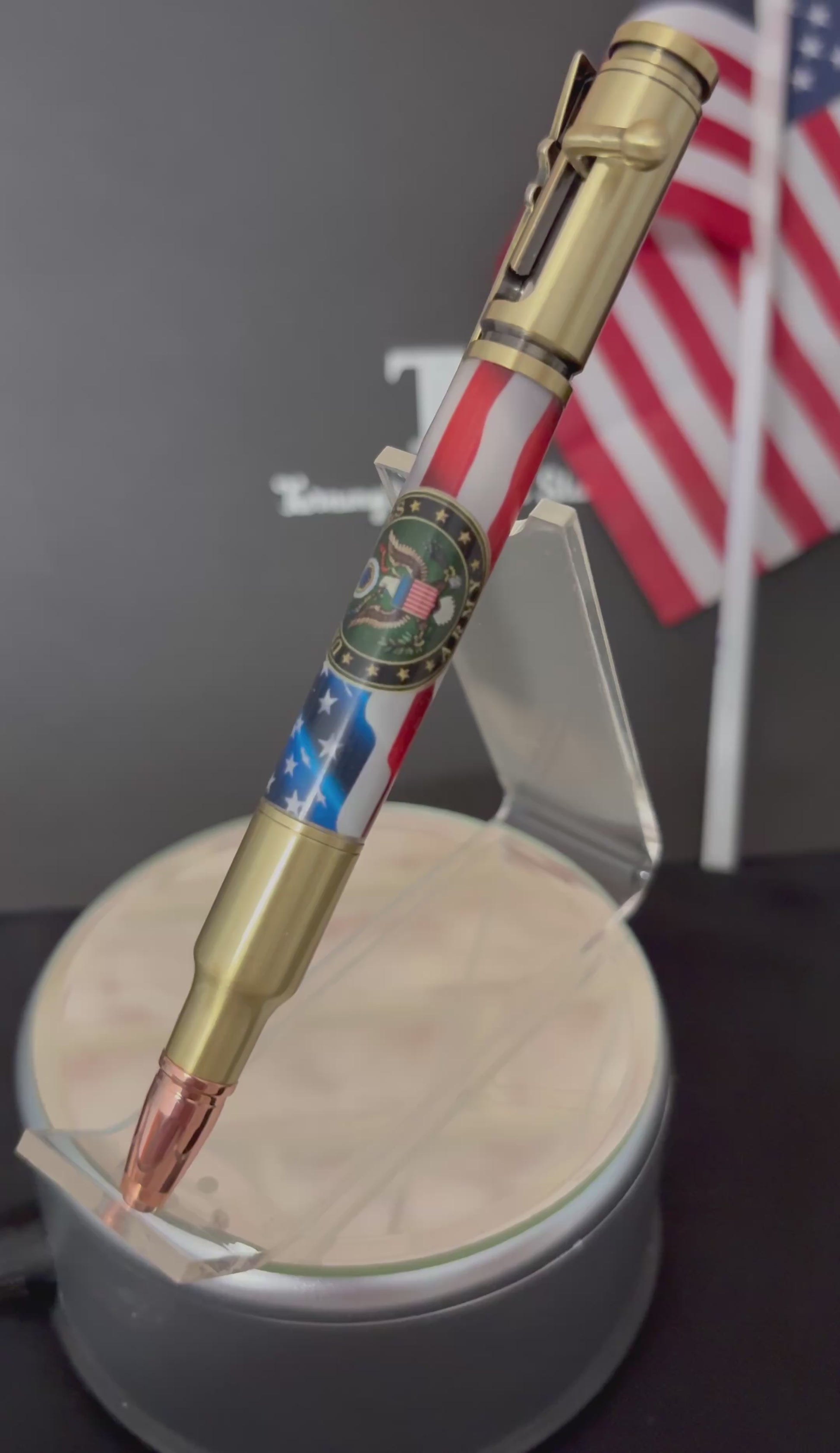US Army with Flag- Handcrafted Ballpoint Pen