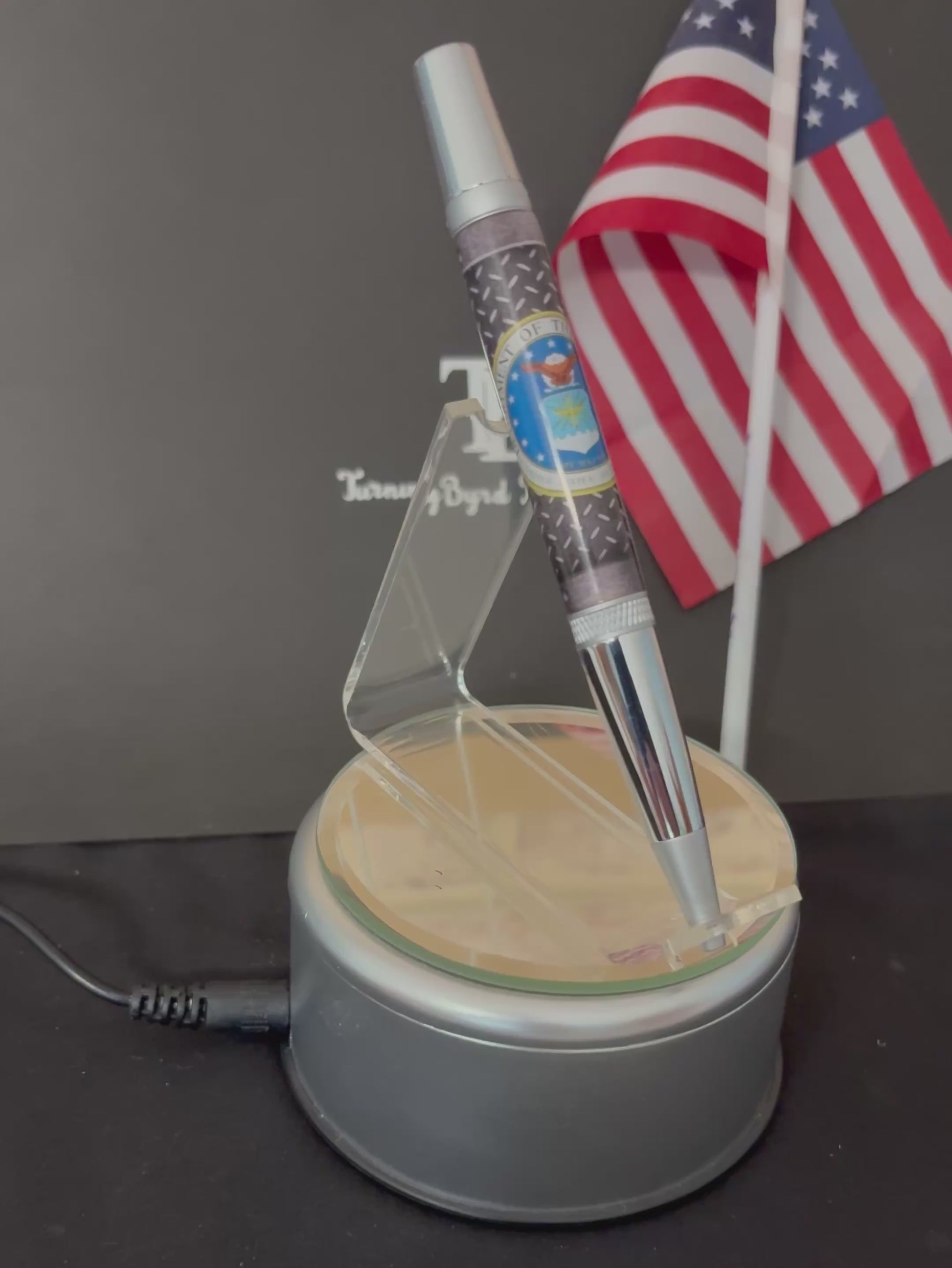 Handcrafted US Air Force Ballpoint Pen — Chrome & Satin Chrome Accents