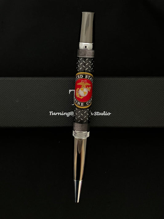 USMC logo on twist ballpoint pen
