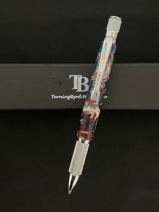 Sparkling Patriot colors on a twist ballpoint pen!