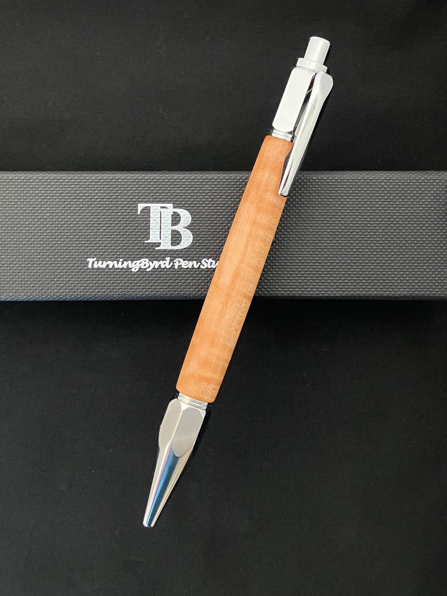 BP461-0822  Curly Maple - Handcrafted Ballpoint Pen