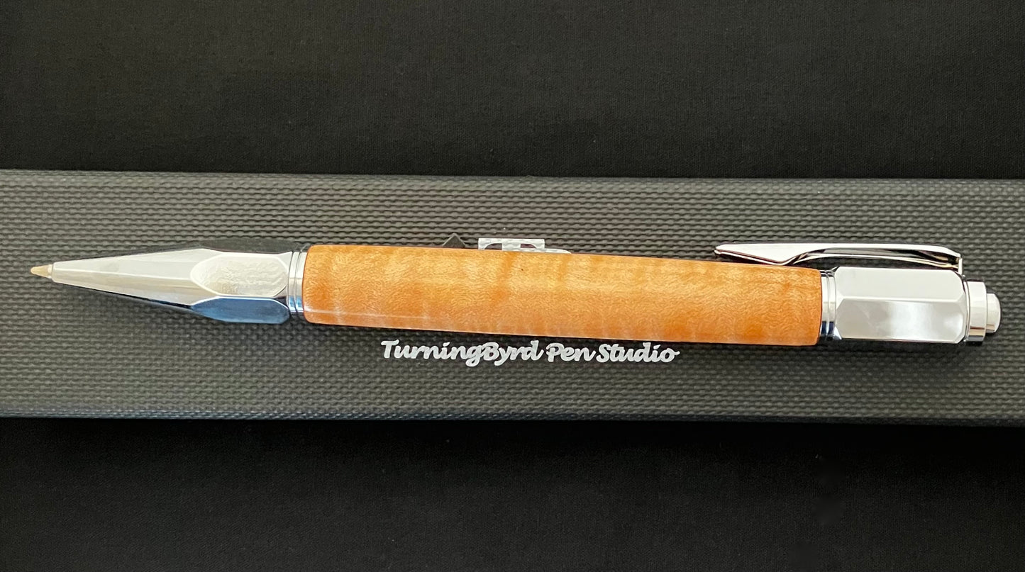 Curley Maple click ballpoint pen