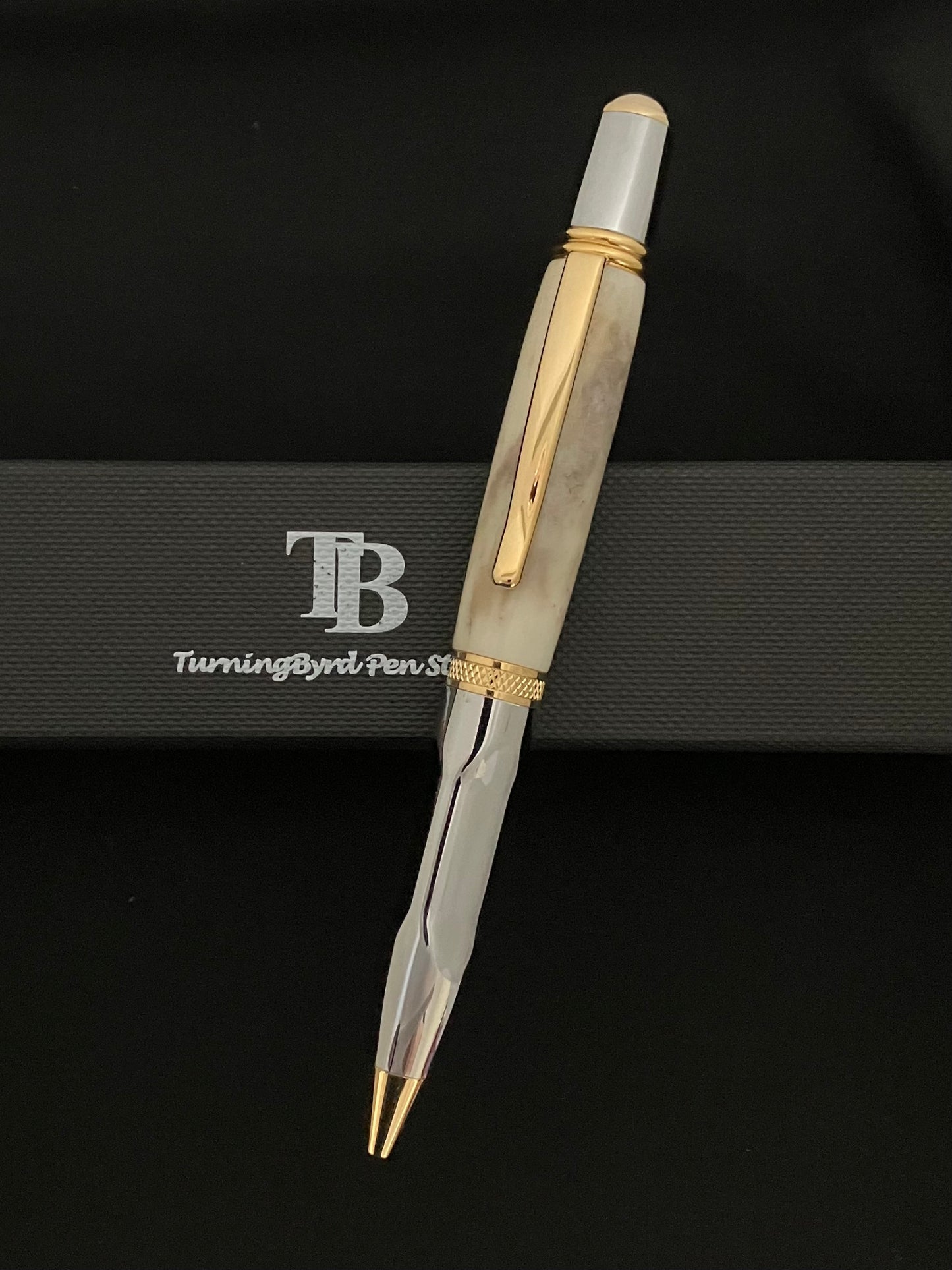 Whitetail antler with chrome and gold plating