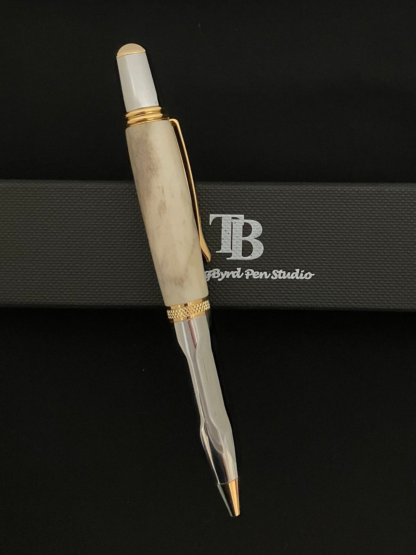 Whitetail antler with chrome and gold plating