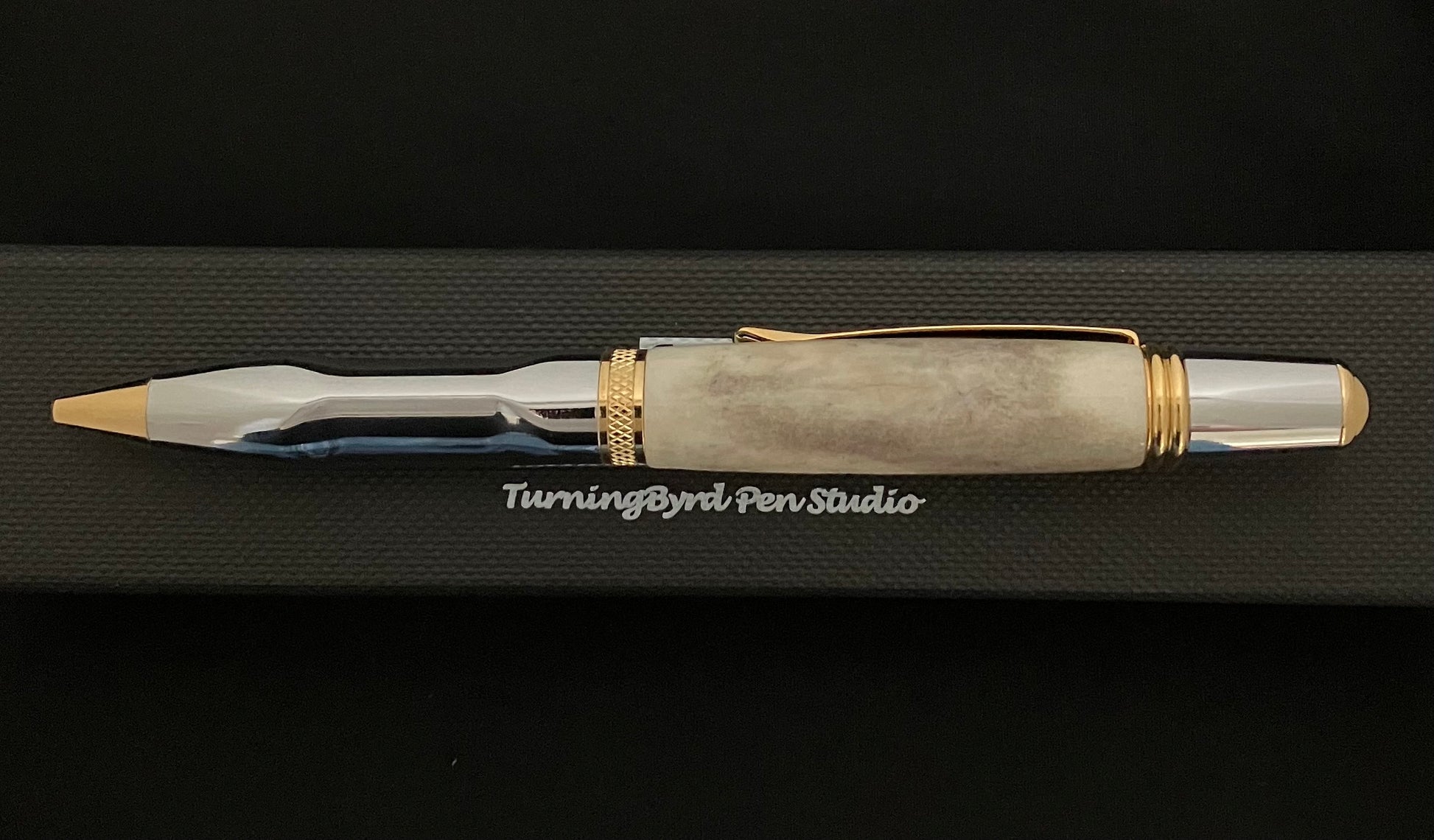 Whitetail antler with chrome and gold plating