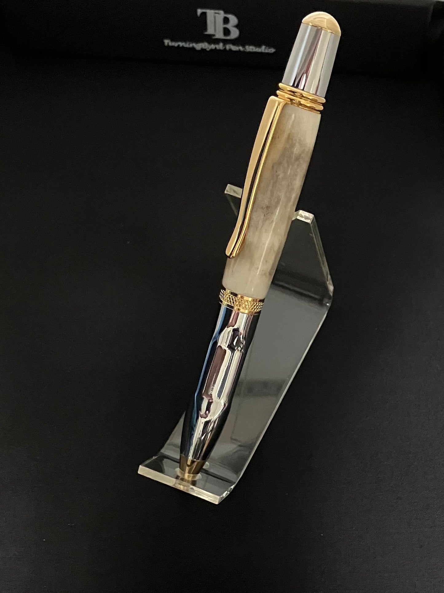 Whitetail antler with chrome and gold plating