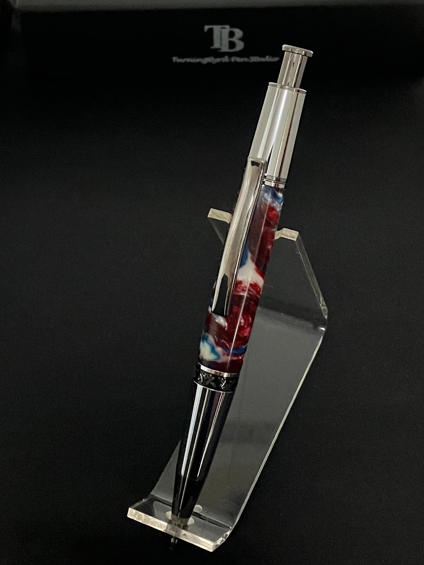 click ballpoint with Red, White and blue resin body!