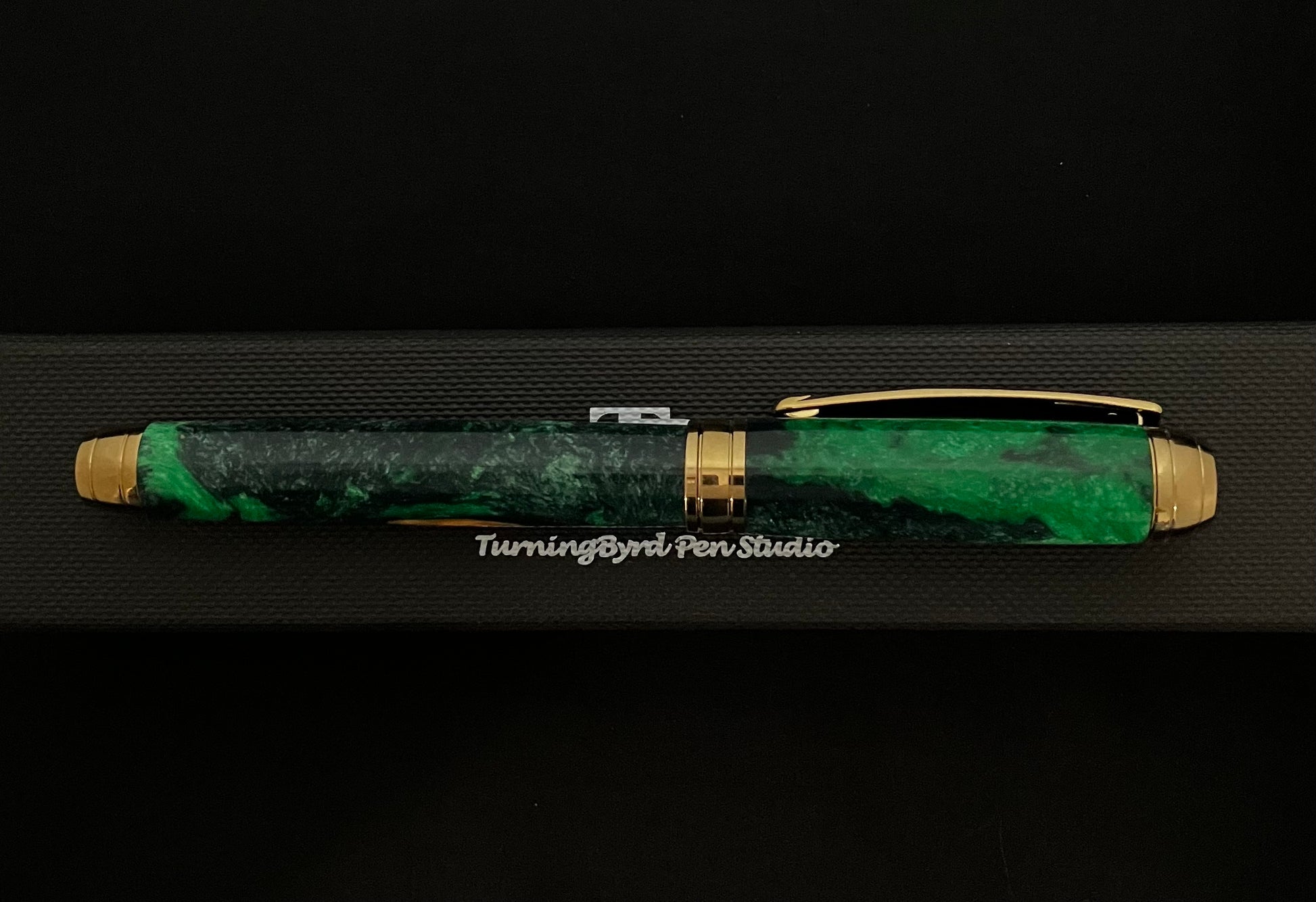 Green and gold resin with Gold plating Fountain Pen