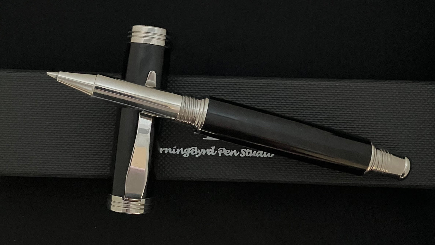 Black maroon Rollerball with Stainless Steel