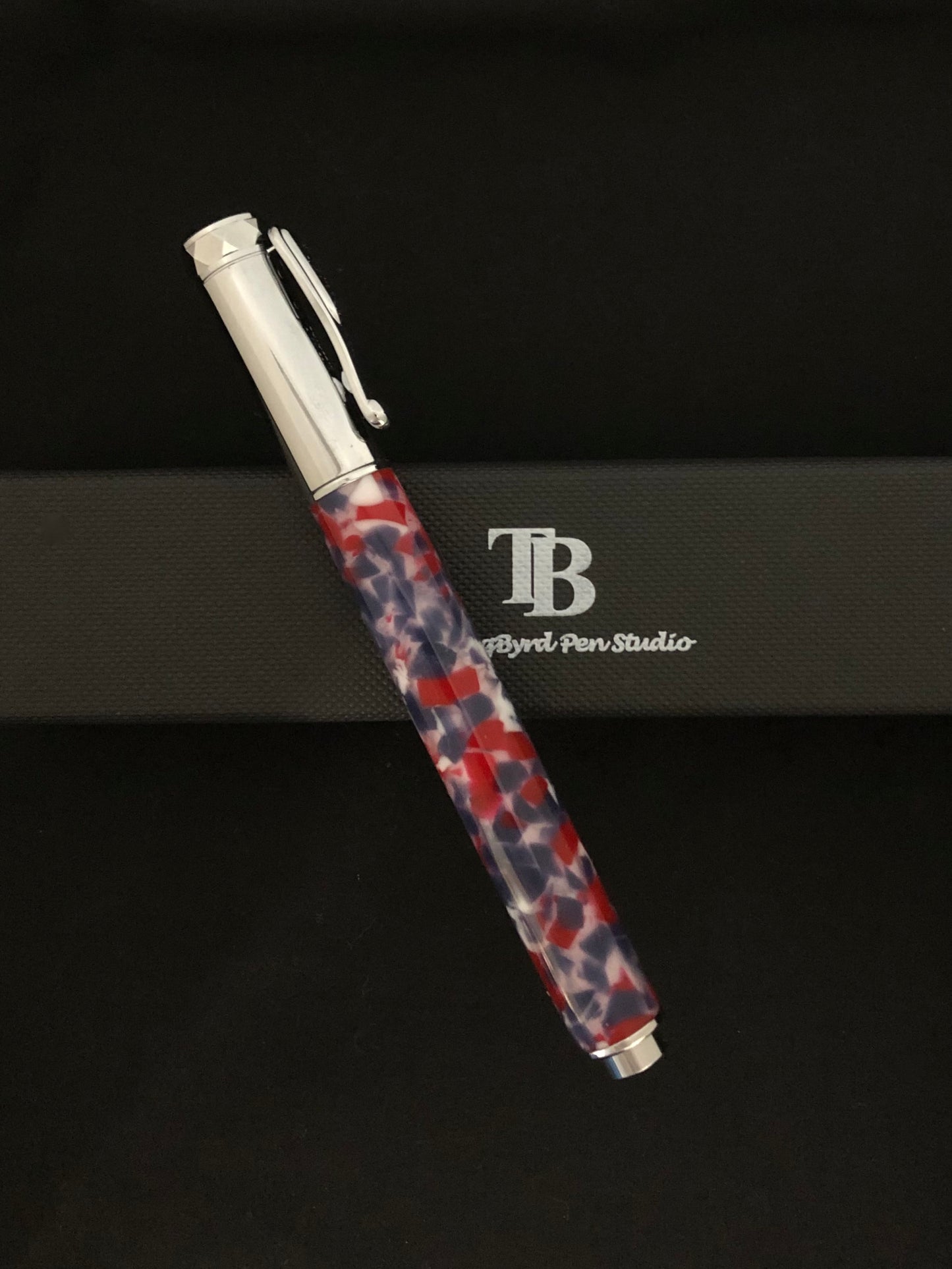 red, white, and blue magnetic cap rollerball
