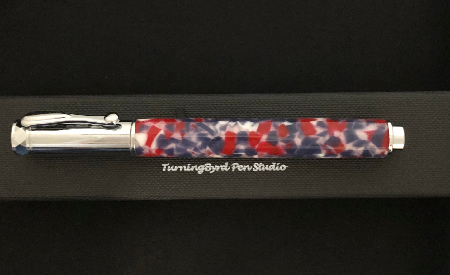 red, white, and blue magnetic cap rollerball