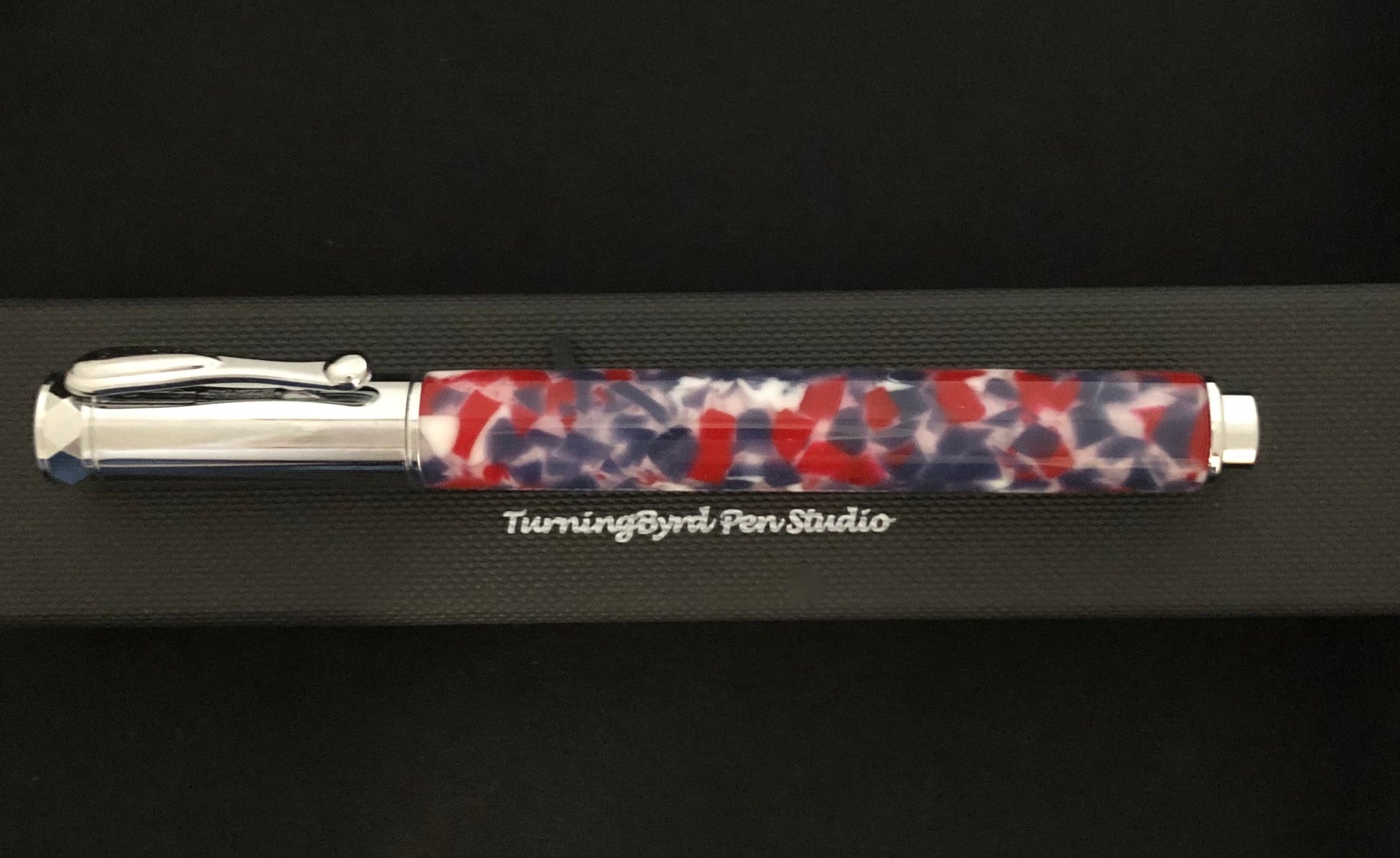 red, white, and blue magnetic cap rollerball