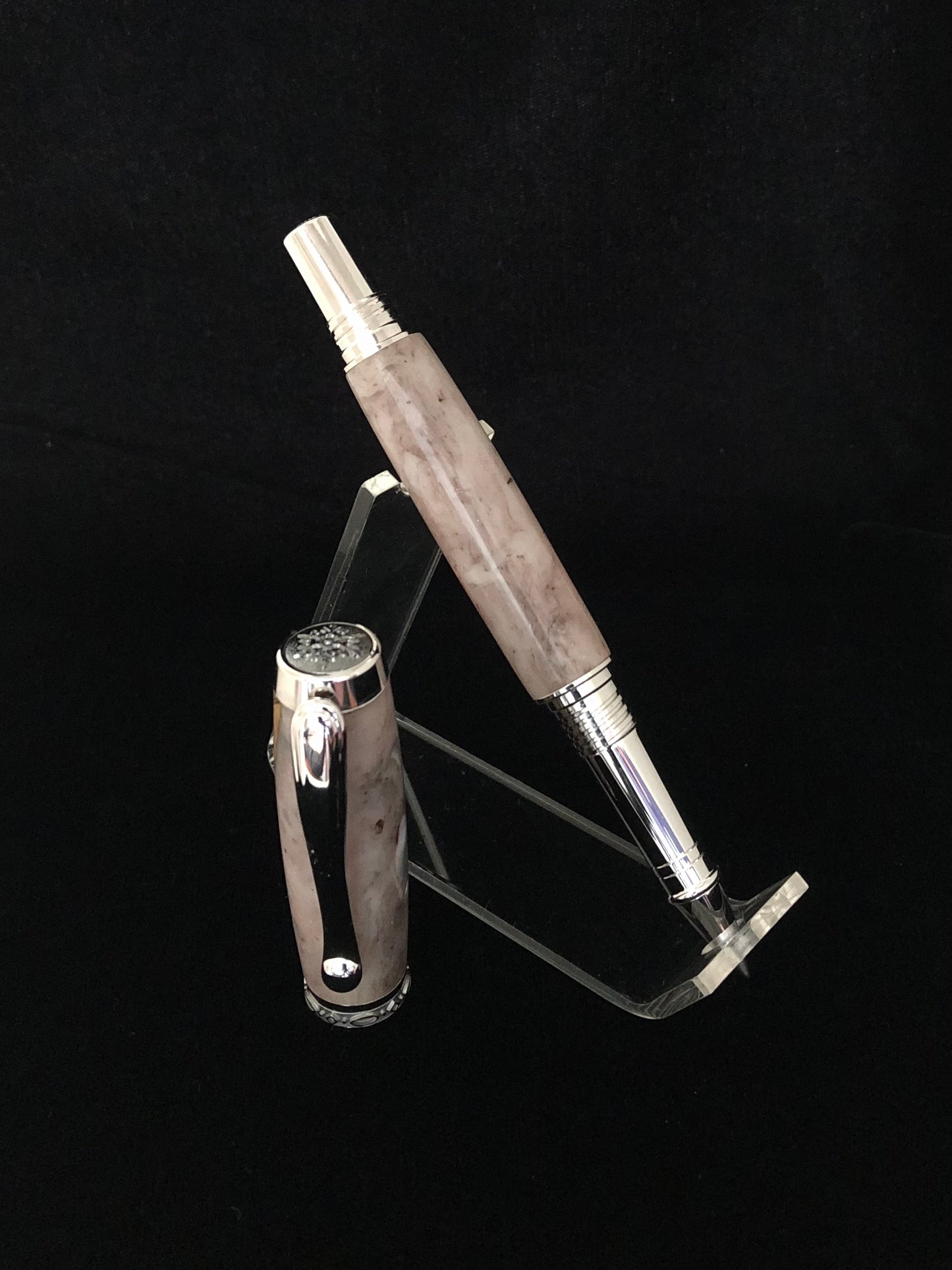 sand. colored resin with bits of sea shells rollerball pen