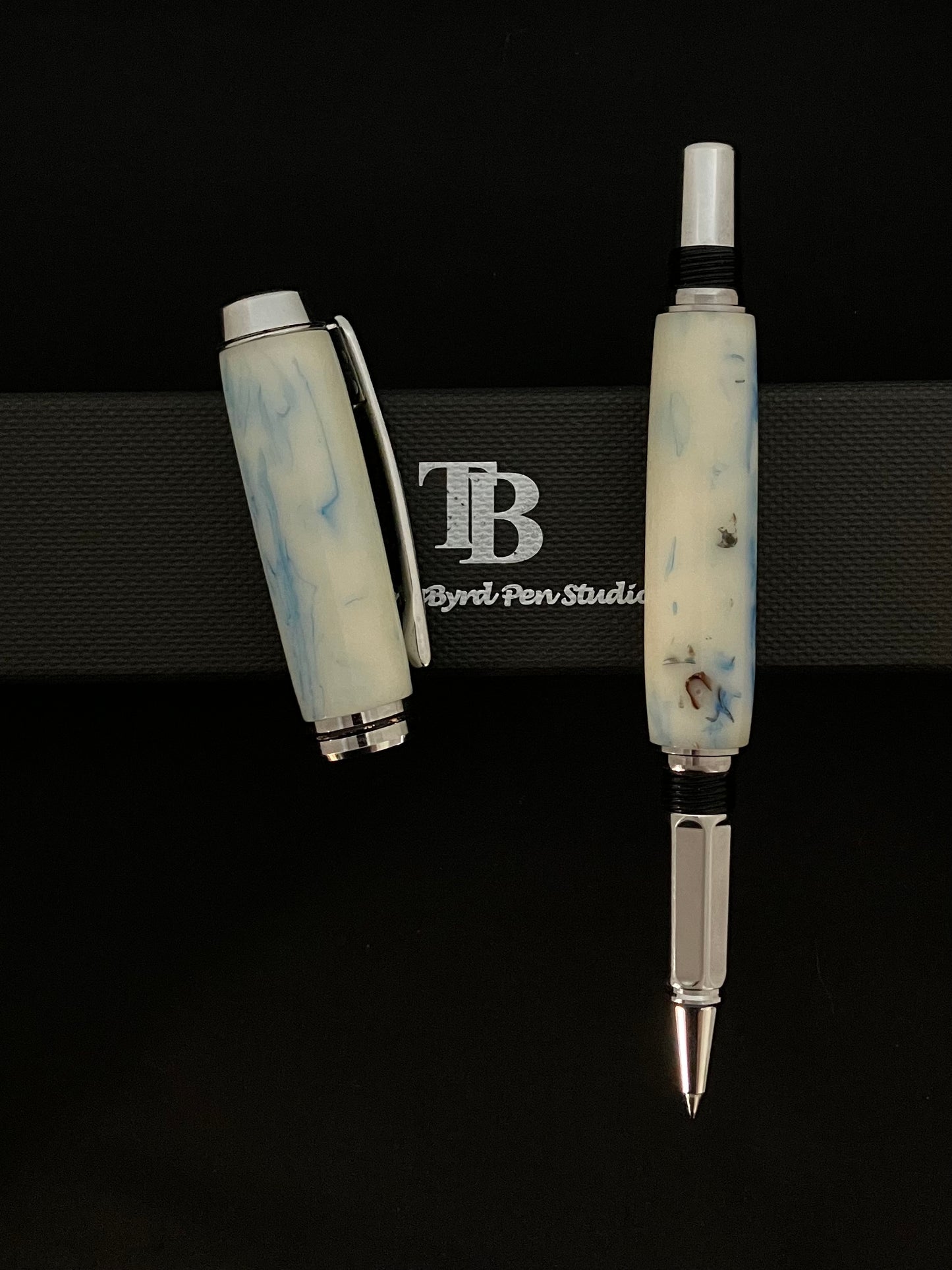 RB391-0521  Blue Bits - Handcrafted Rollerball Pen
