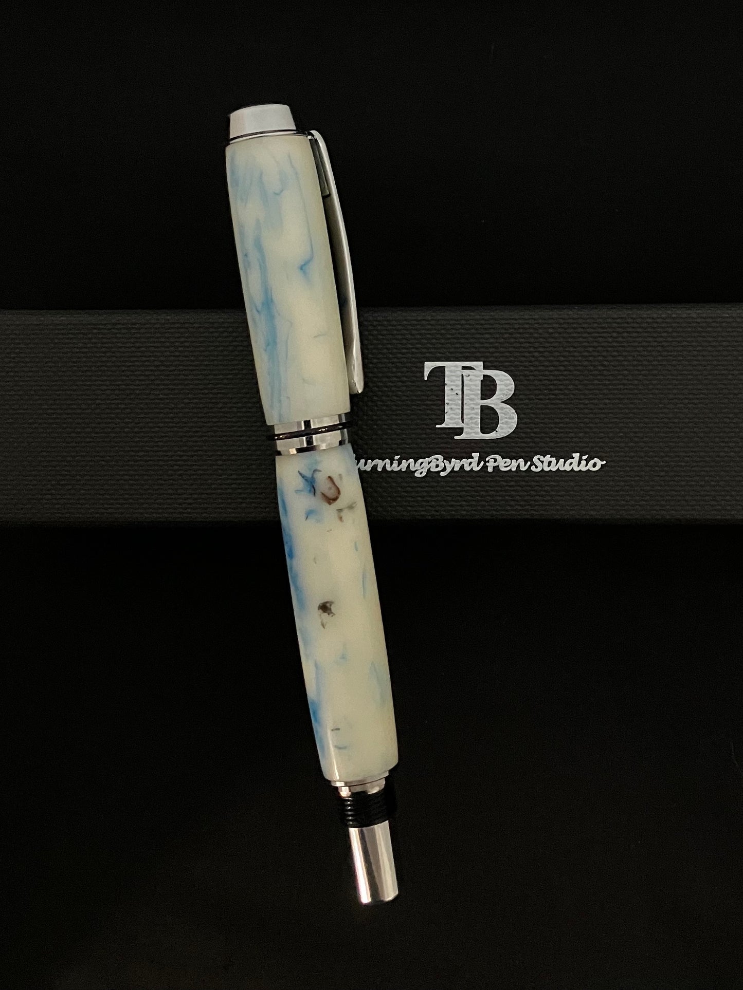 RB391-0521  Blue Bits - Handcrafted Rollerball Pen