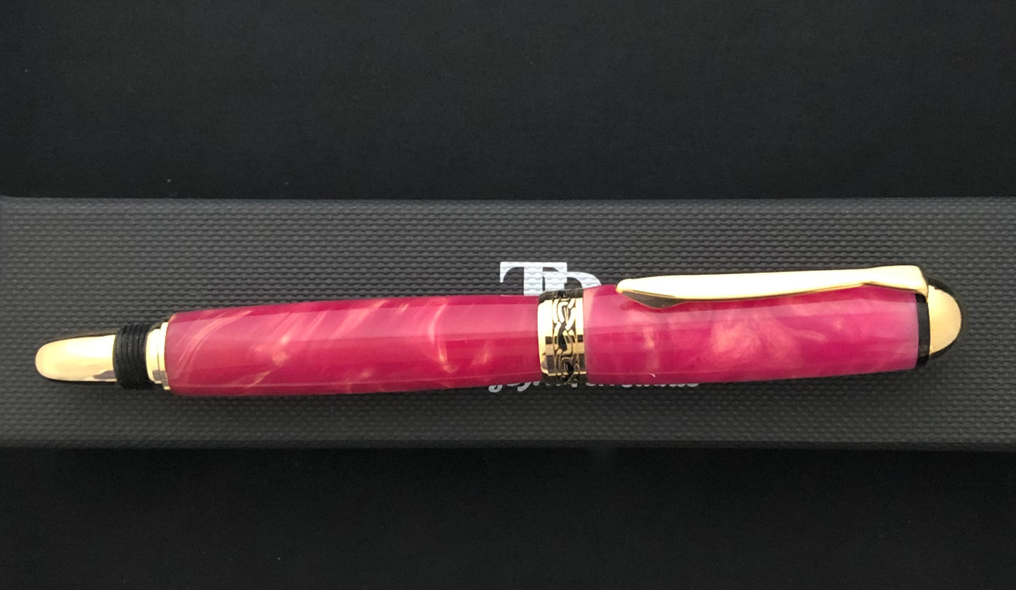 RB402-0921  Fandango Pink - Handcrafted Rollerball Pen